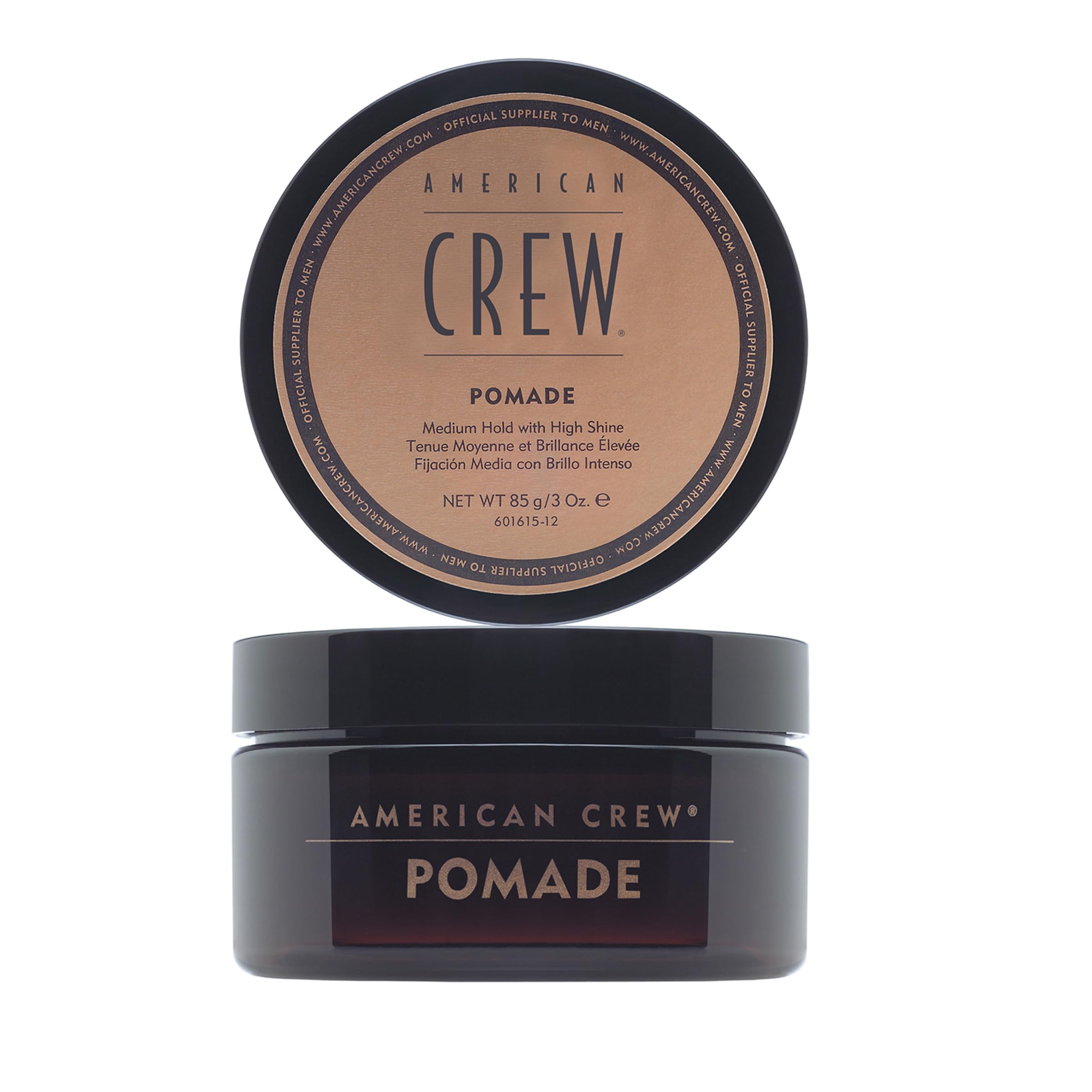 American CrewPomade With Medium Hold & High Shine, Gifts For Men, For Shape & Control (85G) Water-Based Pomade, Hair Styling For Men