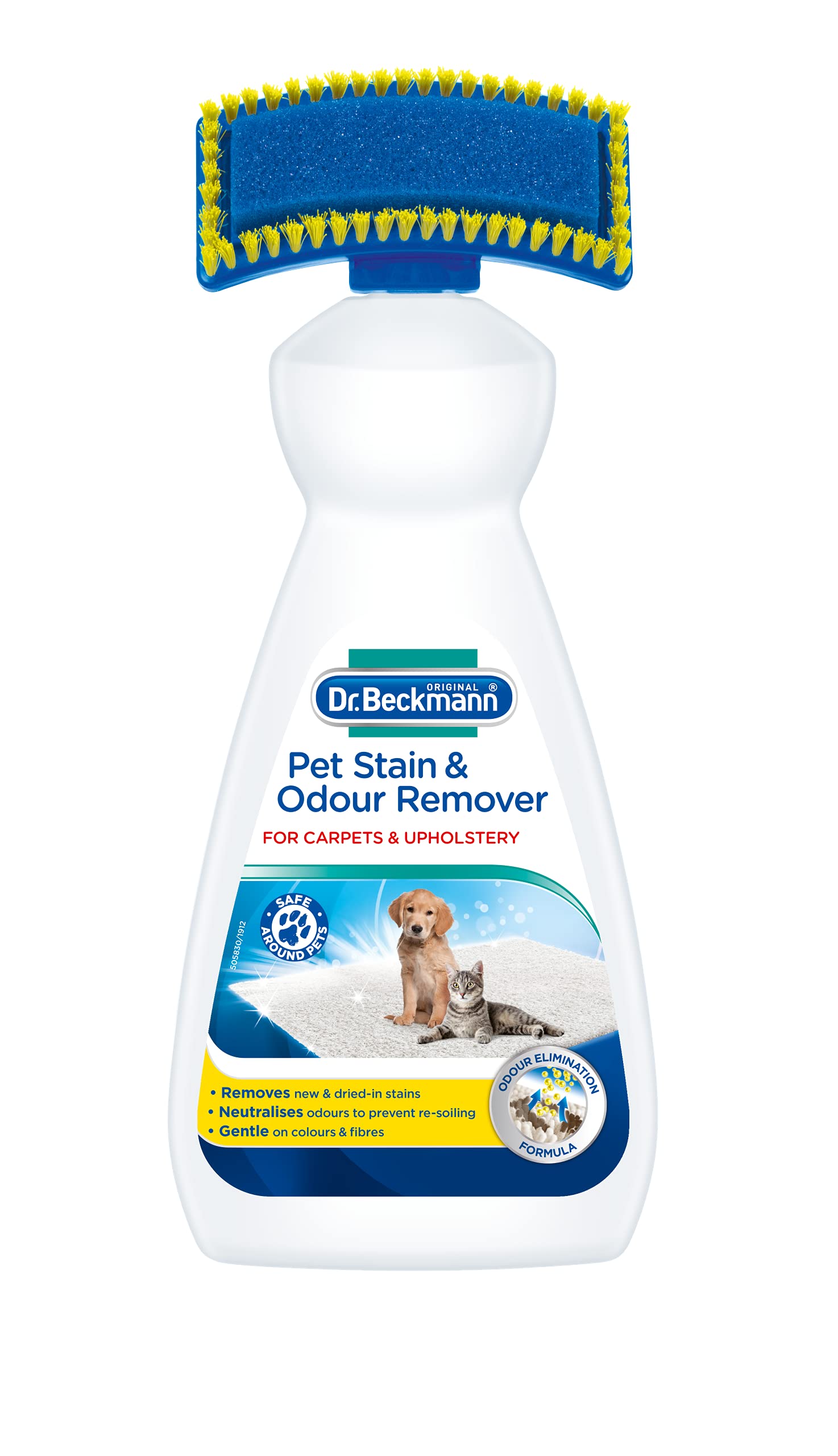 Dr. Beckmann Pet Stain & Odour Remover, Eliminates stains and odours caused by pets, incl. applicator brush, 650 ml