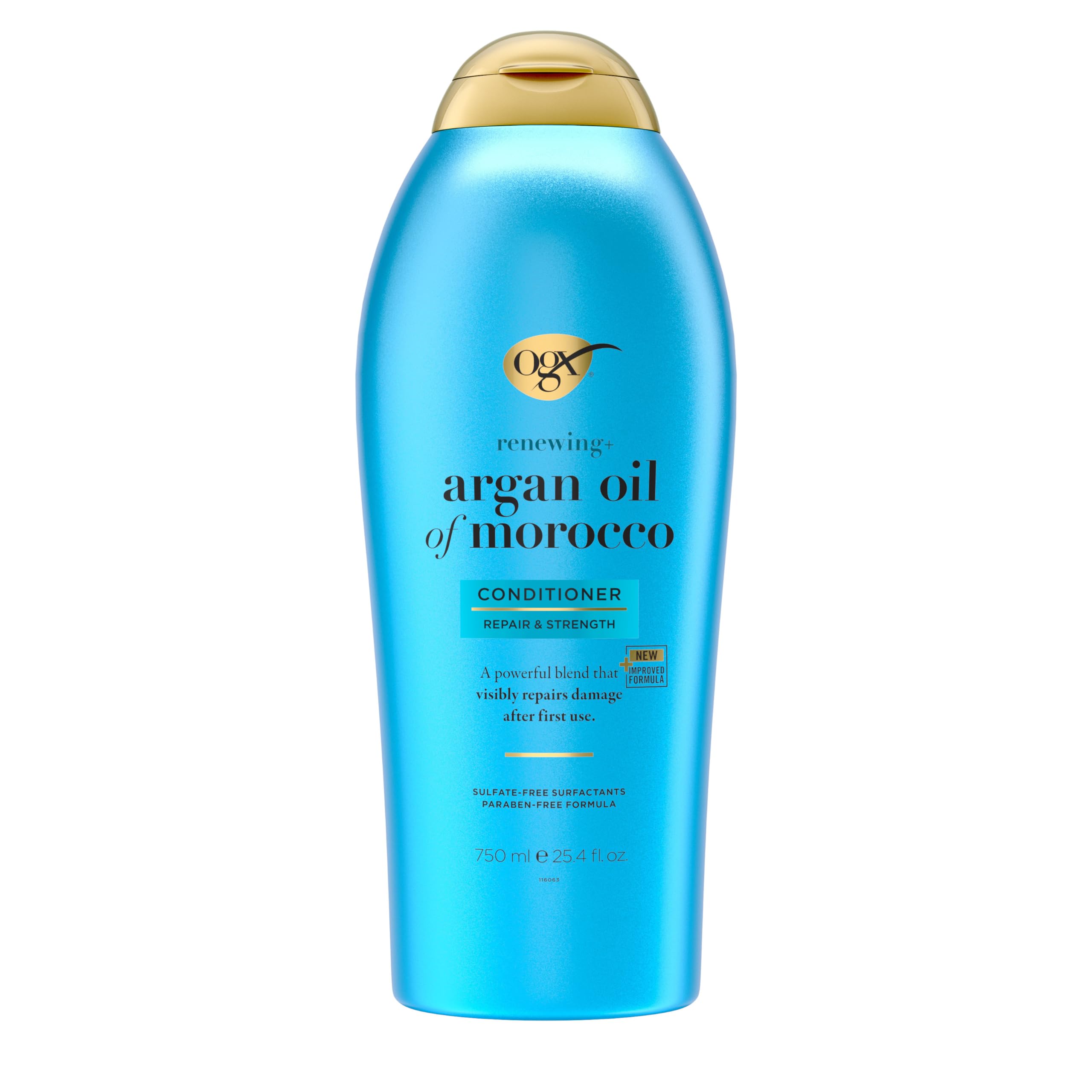 OGX Renewing Argan Oil of Morocco Conditioner, 25.4 fl. oz - Repair Conditioner for Dry, Damaged Hair, Paraben-Free, Sulfate-Free Surfactants, Strengthen & Repair with LipiPro Shield Technology