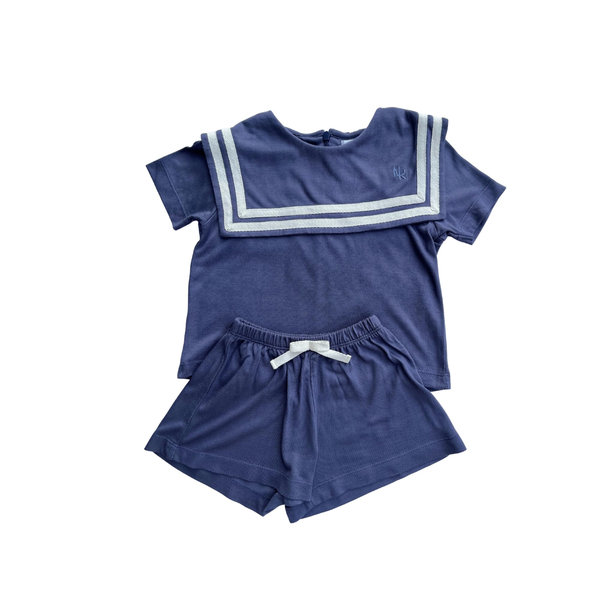 Next of KinSailor Collar Tshirt and Shorts Set Baby Boy Infant Toddler Clothes Outfit Navy