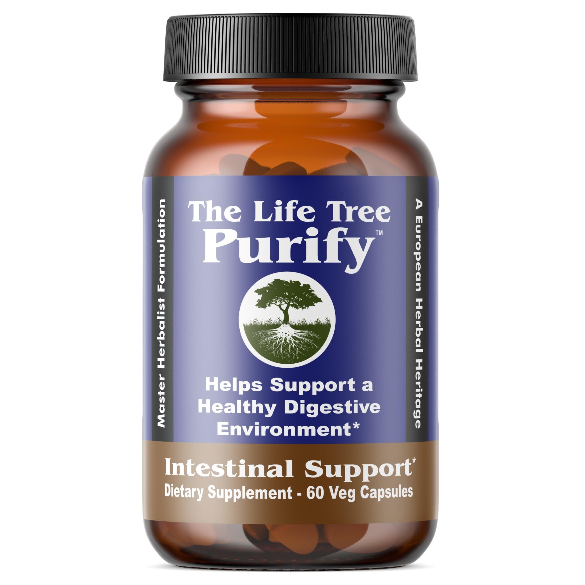 Purify - Certified Organic Advanced Intestinal Support and Microbial Cleanse for Humans and Pets - Contains no Wormwood - 60 Veg Capsule Formulation.