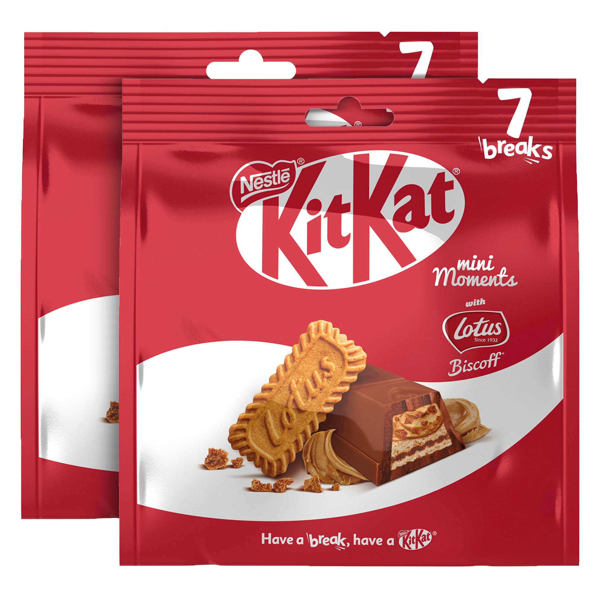 NestléKitKat Mini Moments Lotus Chocolate Bags Value Pack (116.2g Bag, Pack of 2)