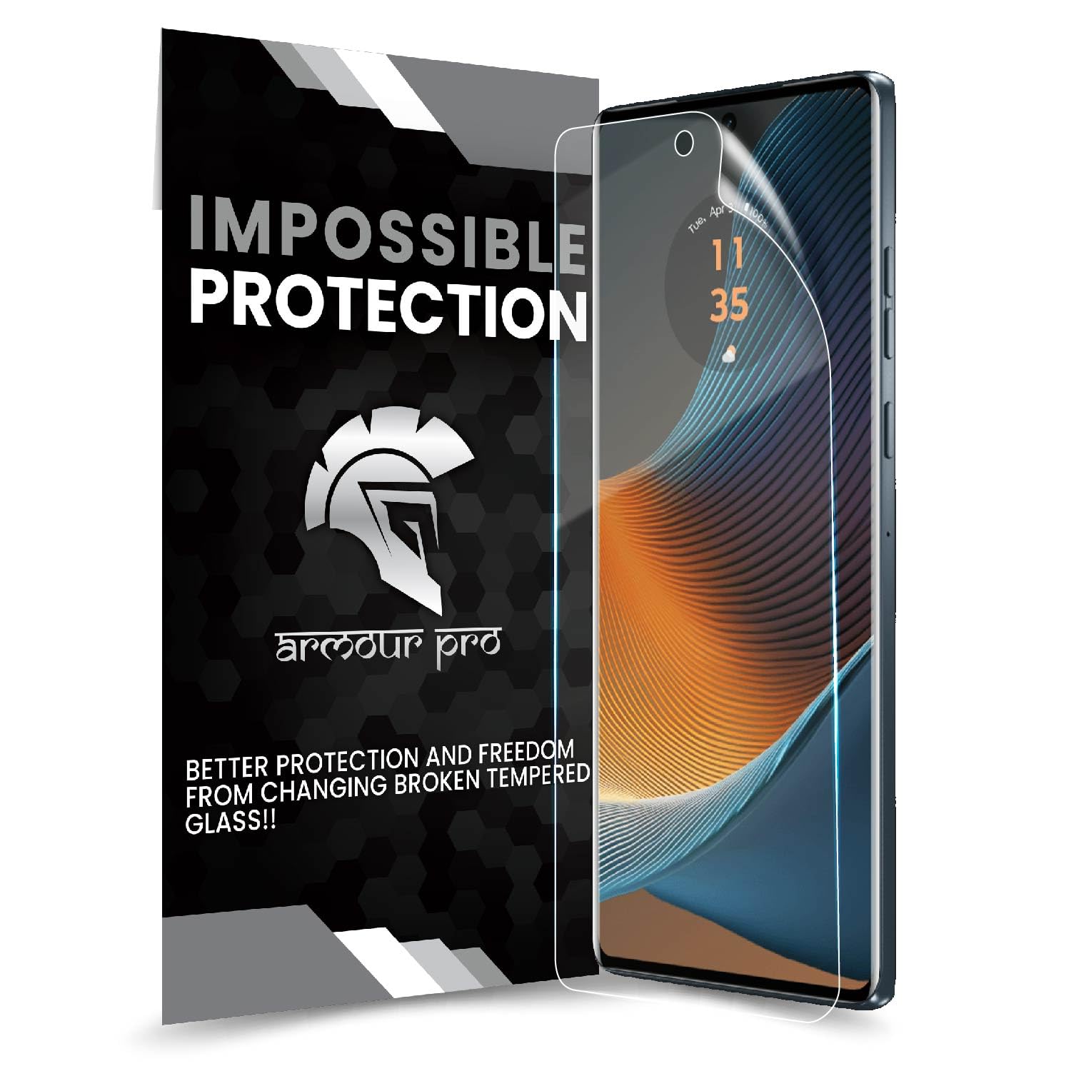 ArmourPro Screen Protector for Motorola Edge 50 Fusion 5G - Nano Fiber Unbreakable Membrane Case Friendly Full Edge to Edge Screen Coverage & Installation Kit (Crystal Clear)