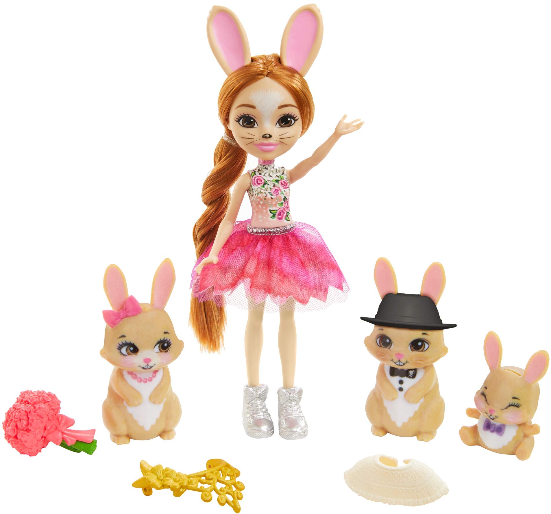 Mattel Enchantimals GYJ08 Royal Brystal Bunny Family Doll, Berry