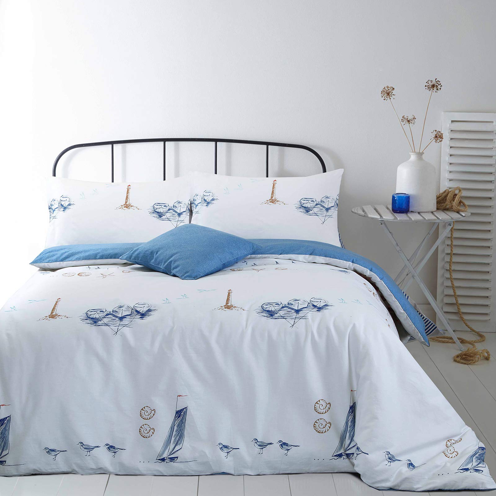 Nimsay Home Beachcomber Nautical 100% Cotton Duvet Cover 135 x 200 cm with 1 x Pillowcase 80 x 80 cm