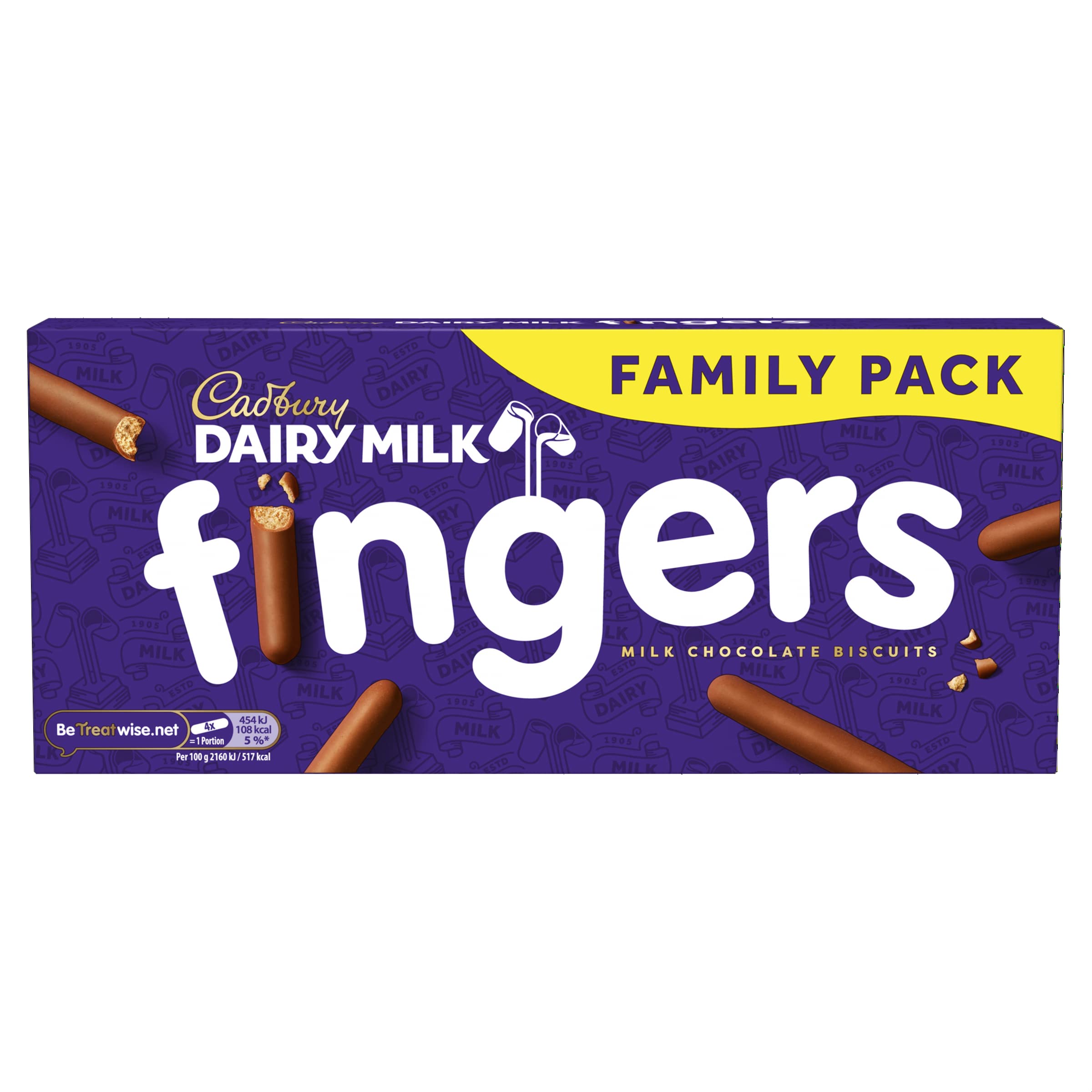 Cadbury Dairy Milk Fingers Milk Chocolate Biscuits, 189 g