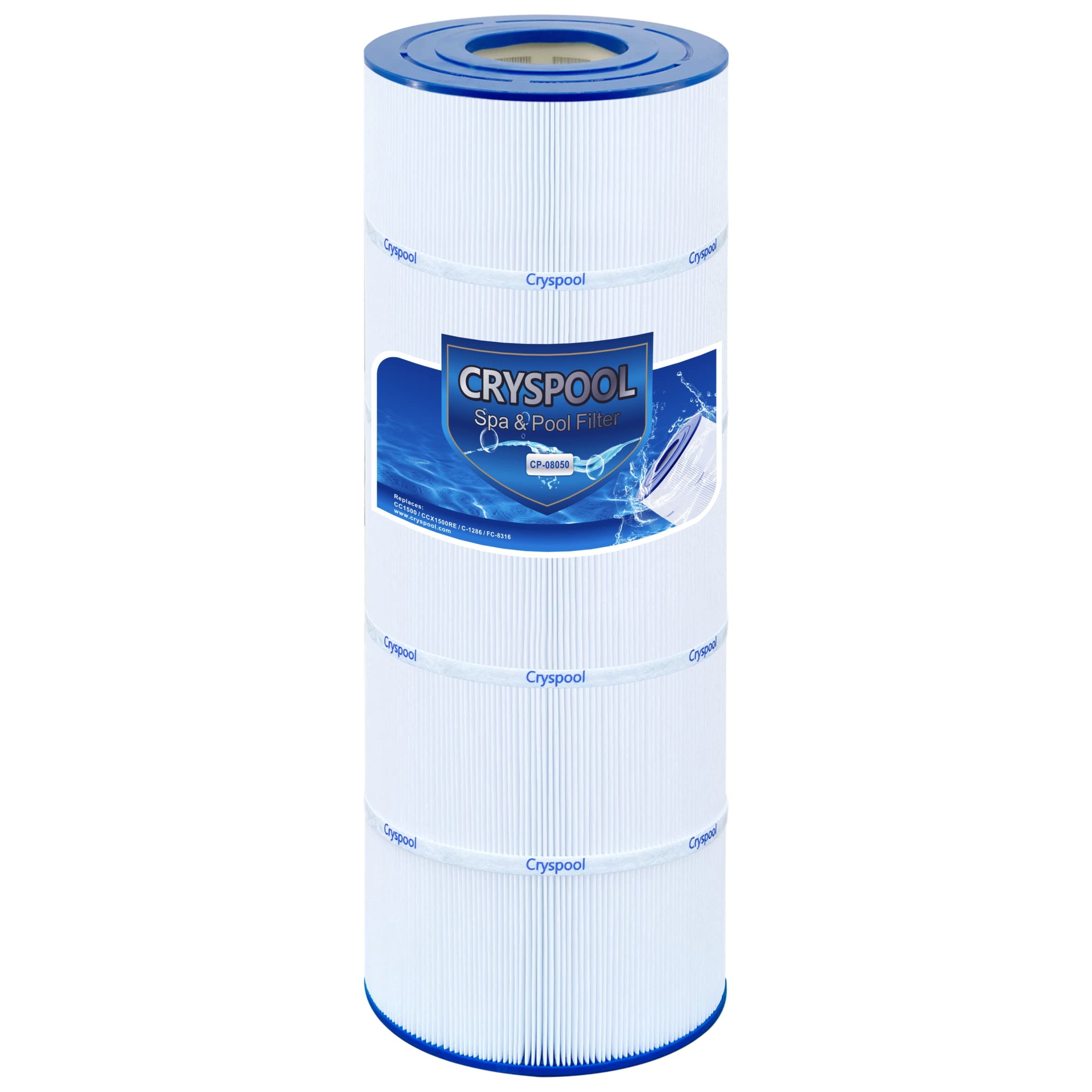 Cryspool® 08050 Filter Compatible with CCX1500RE(CC 1500 E), X-Stream 150, PXST150, C-8316, FC-1286, 150 Sq. Ft Pool Filter Cartridge, 1 Pack