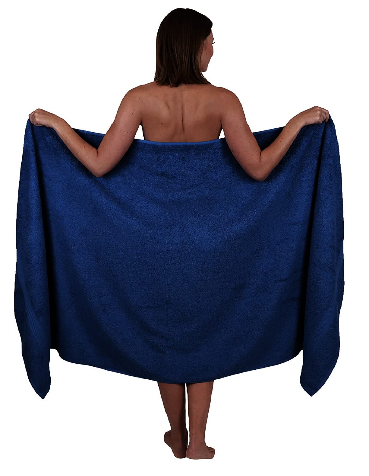 Wholesale Trade Dealz Extra Large Bath Sheet 100 x 200 cm Super Jumbo Big Bath Sheets Towels Beach Body Wrap XL Bath Towels 600-GSM (Blue)