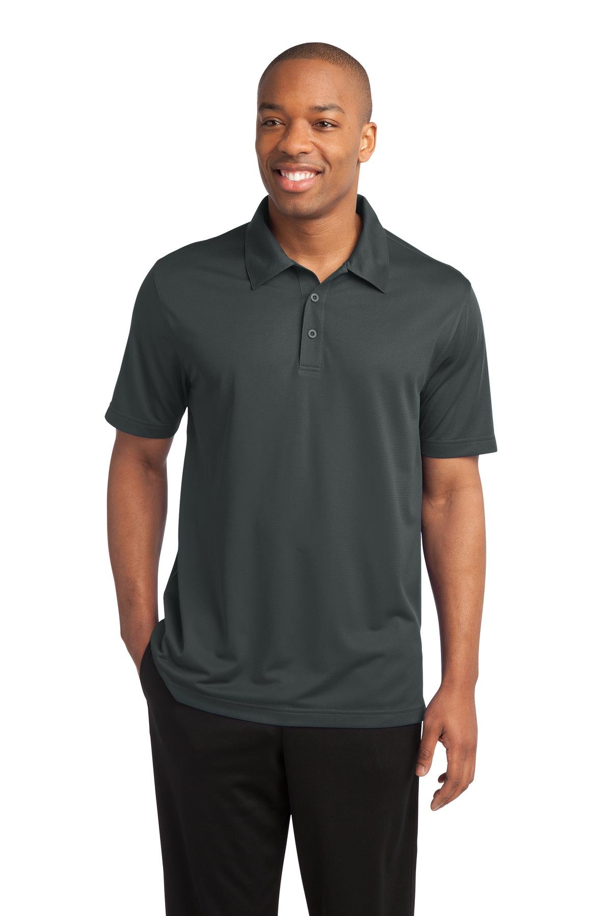 SPORT-TEKMens PosiCharge Active Textured Polo ST690 -Iron Grey L