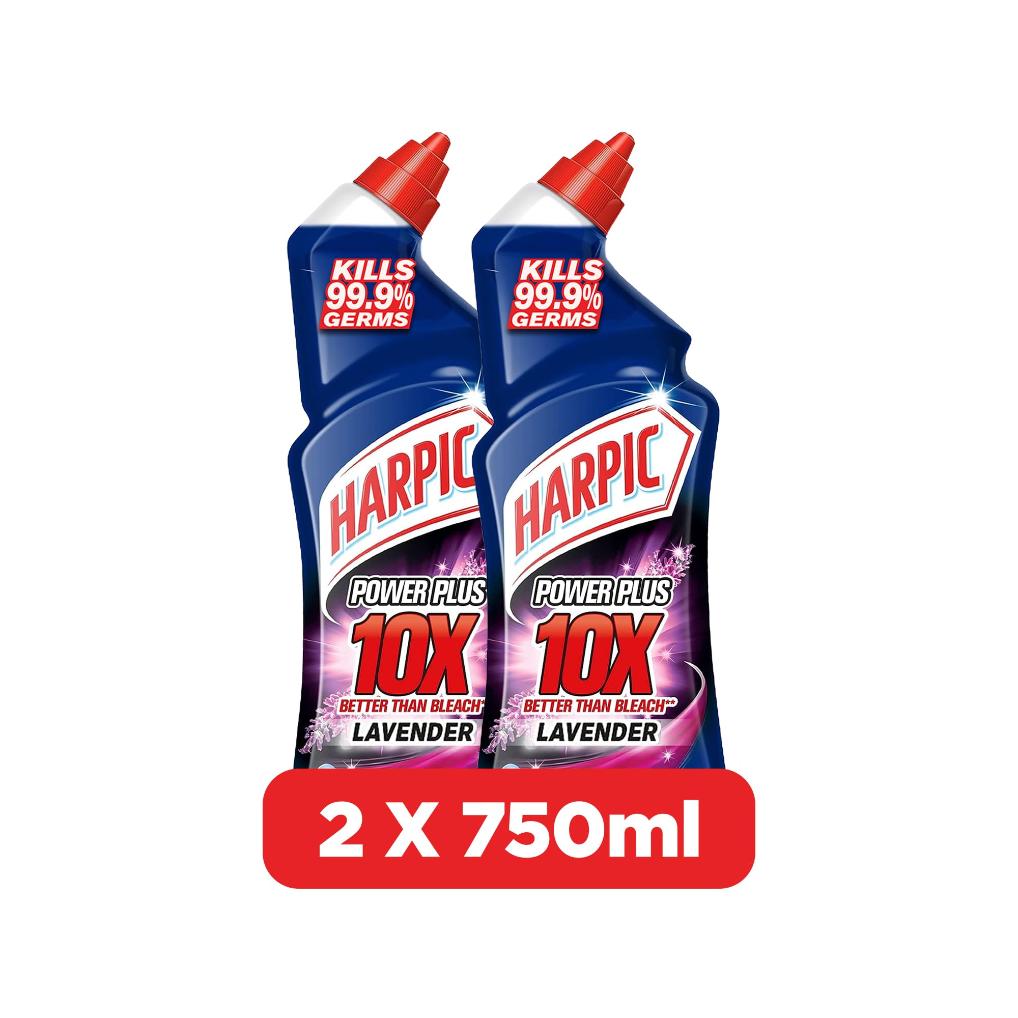 HarpicLavender Power Plus 10X Most Powerful Toilet Cleaner, 750ml (Pack of 2)