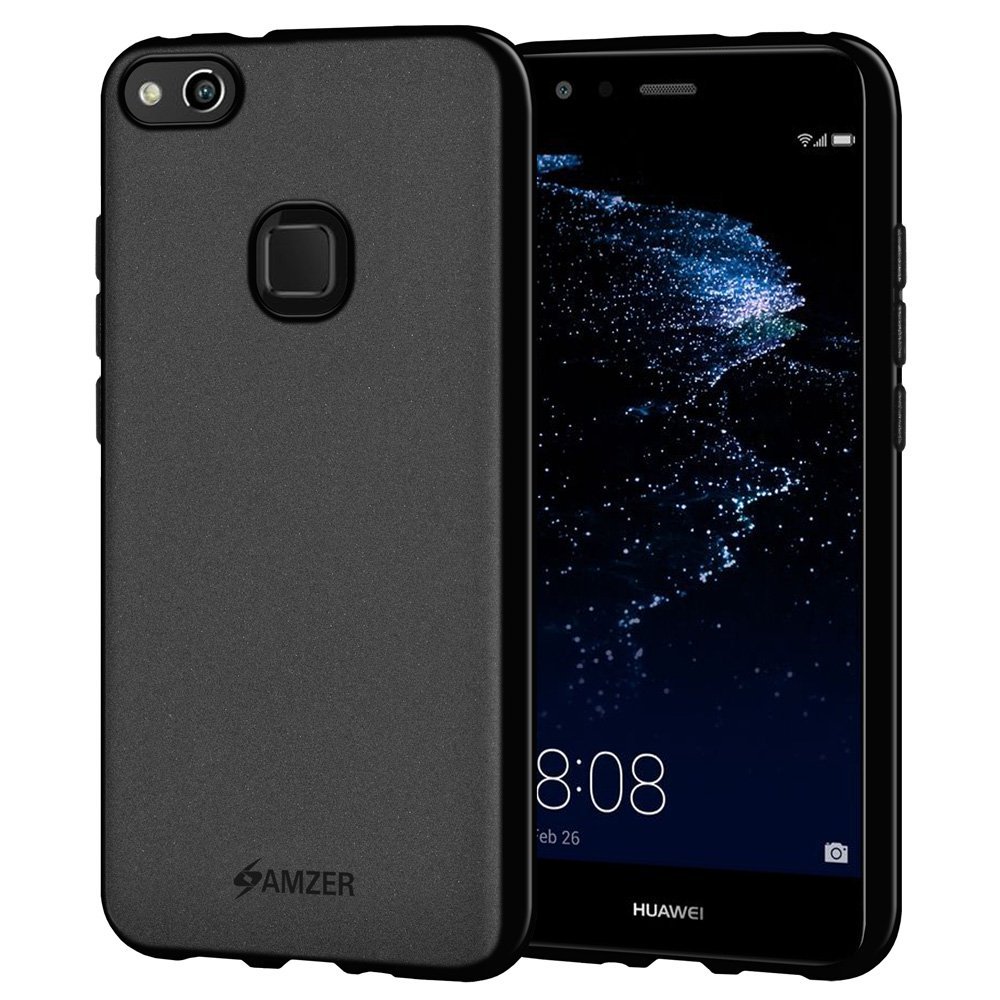 Huawei P10 Lite Case, AMZER Pudding TPU Slim Fit Case ShockProof Bumper Cover for Huawei P10 Lite - Black