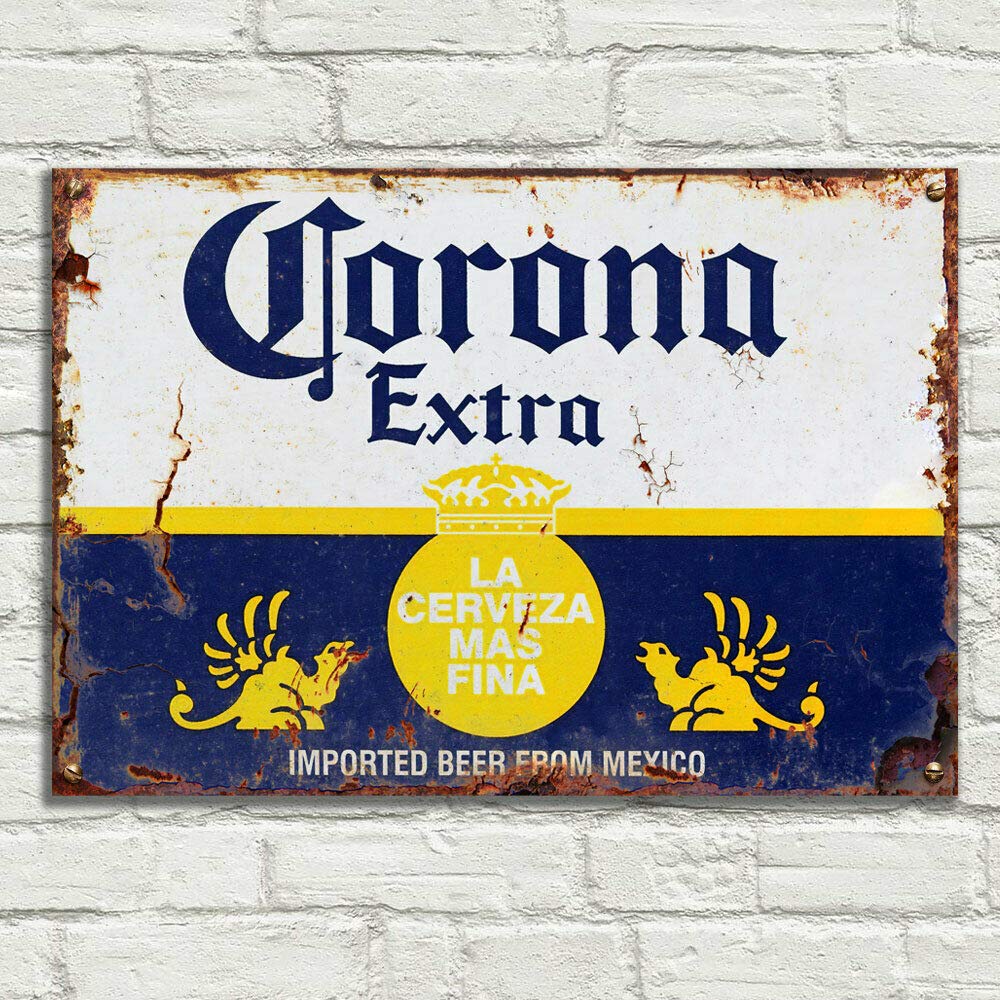 LBS4ALLCorona beer Extra Signs Metal Plaque Aluminium Vintage Pub Tiki Bar Home Cafe Wall Beer Retro Club