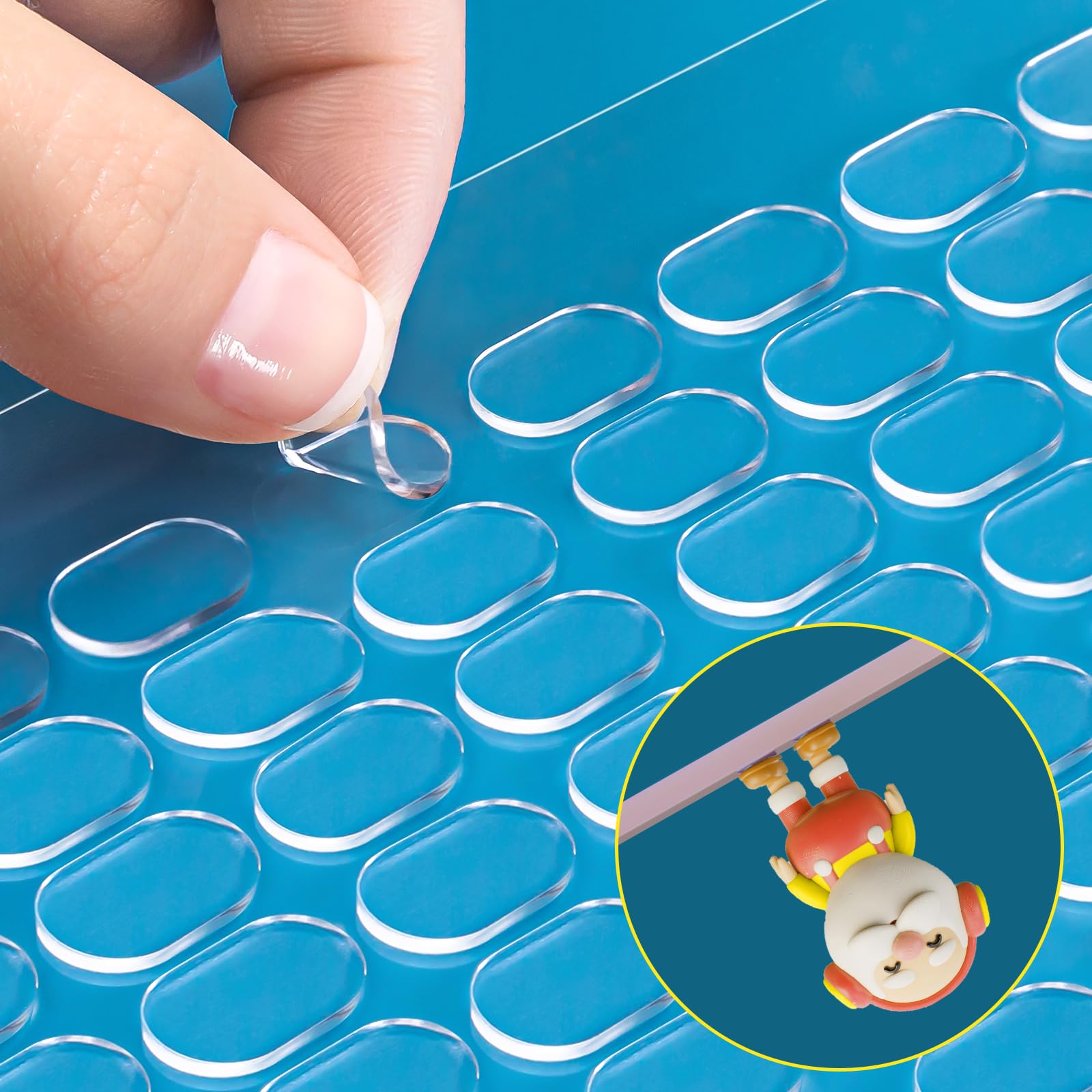 560Pcs Adhesive Stick Dots, Clear Sticky Tack Putty, Double Sided Museum Putty, Poster Putty for Wall Hanging, Crafts, Balloons, Festival Party Decorations, 0.31x 0.51 No Trace