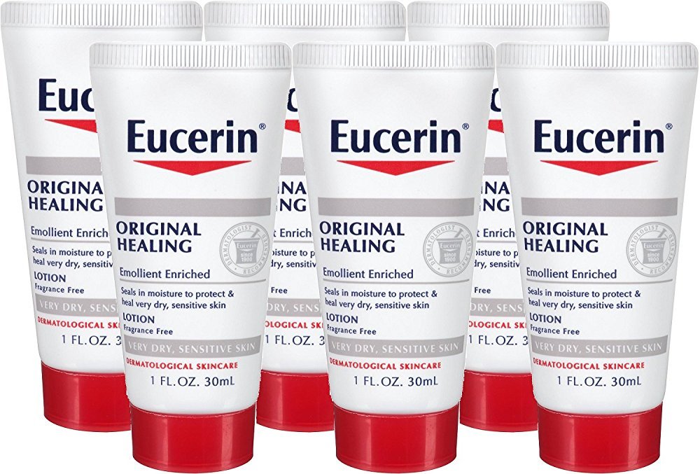 EucerinOriginal Healing Soothing Repair Rich Lotion Fragrance Free Dry Skin 1 Oz Travel Size (Pack of 6)