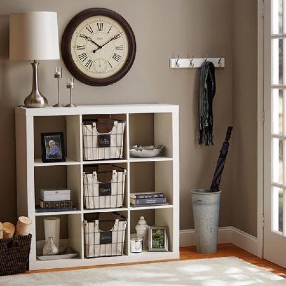 Better Homes and Gardens 9-Cube Organizer Storage Bookcase Bookshelf (White) (White)