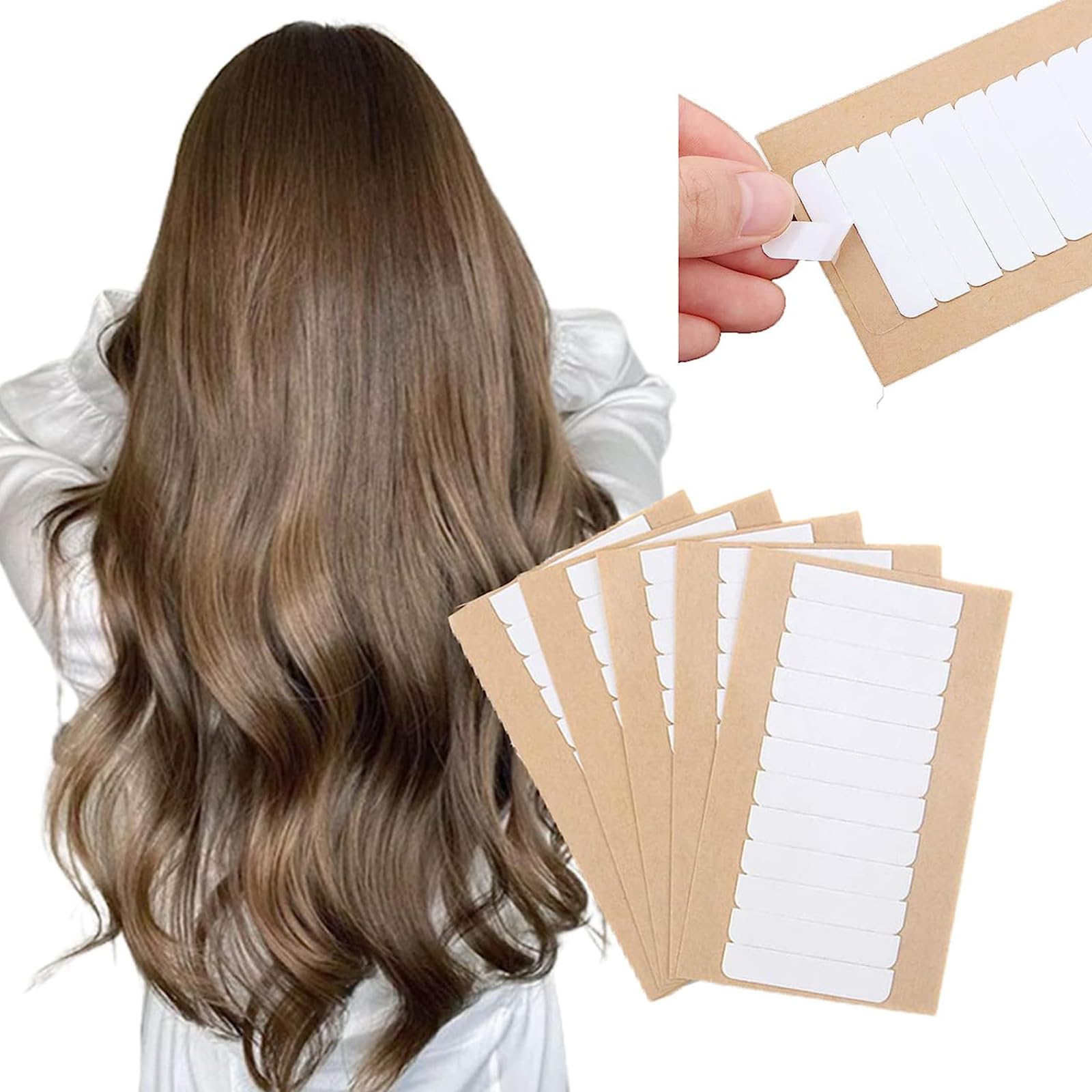 Sixstarhair Double Sided No Residue Tape for Tape in Hair Extensions 4 x 0.8cm 5 Pieces 60pcs per Pack