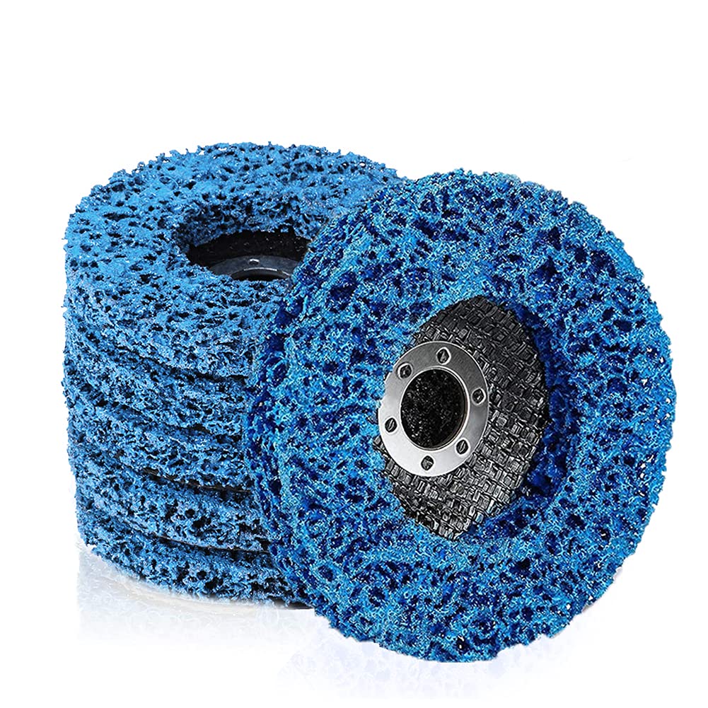 6PCS Strip Discs Stripping Wheel 115mm 4.5inch Durable Poly Paint Removal Disc For Angle Grinder Clean and Remove Paint Coating Rust Welds Oxidation (Blue)