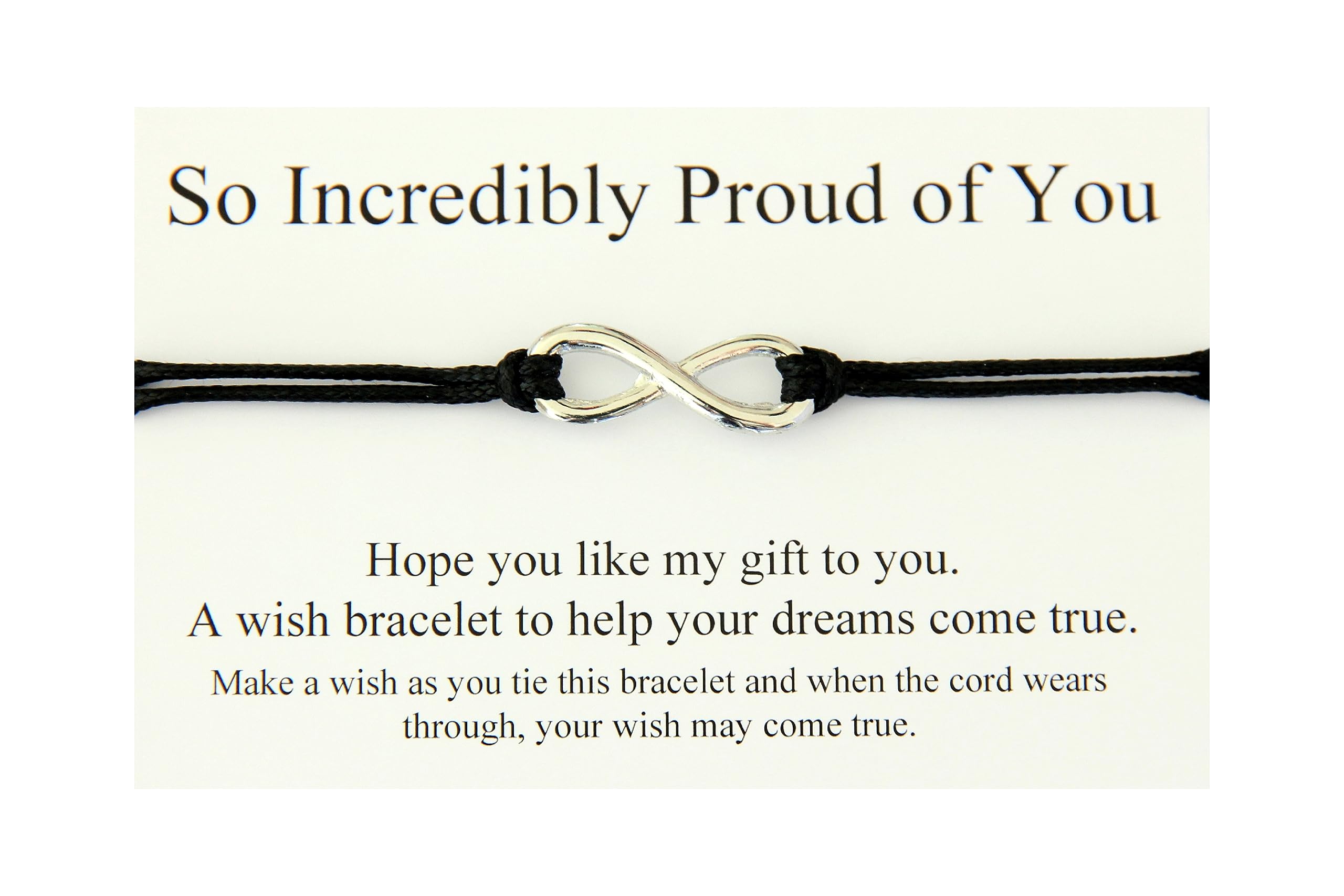 Lucor Proud of You Gift | Inspirational Congratulations Gifts | So Proud of You Infinity Wish Bracelet | Graduation Gift | Passing Exams Gift