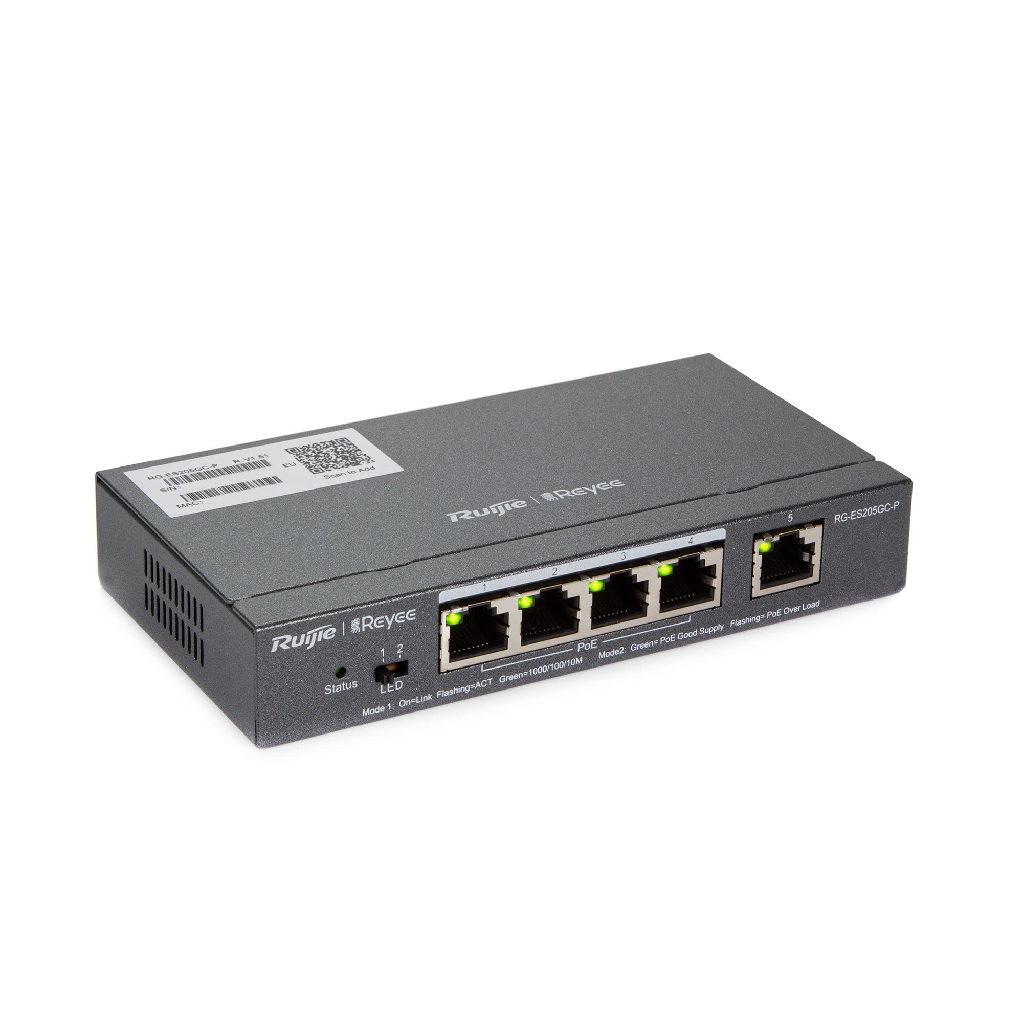 Ruijie Reyee 5-Port Gigabit Managed PoE Switch RG-ES205GC-P