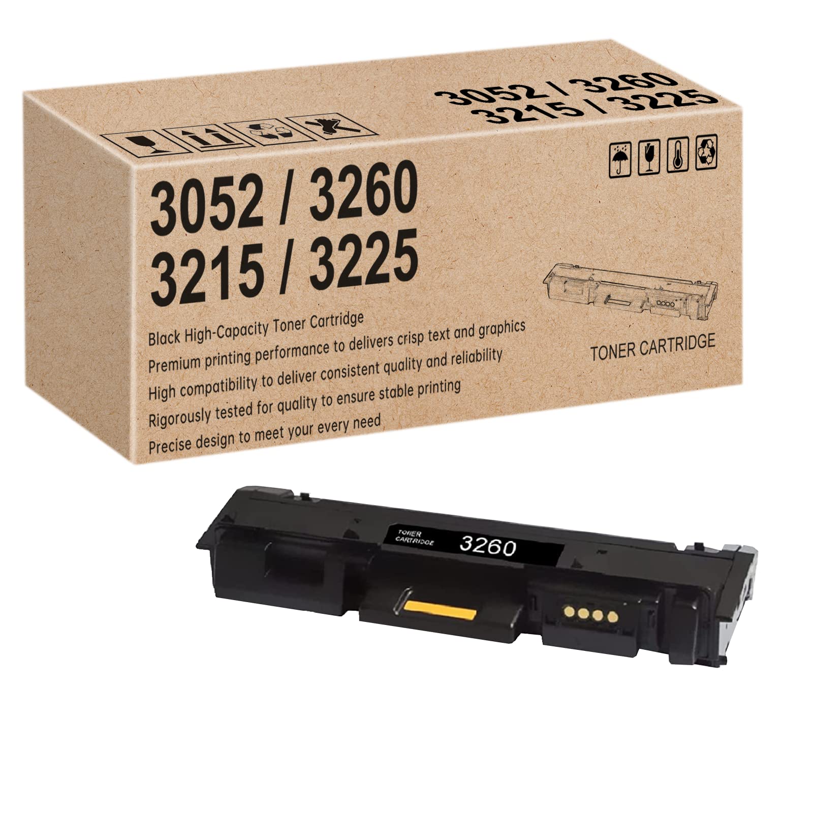 Phaser 3260 Workcentre 3225 106R02777 Black High Capacity Toner Cartridge Replacement for Xerox Phaser 3260 3260DI 3260DNI WorkCentre 3215 3215NI 3225 3225DNI Printer (3,000 Pages, 1x Black)