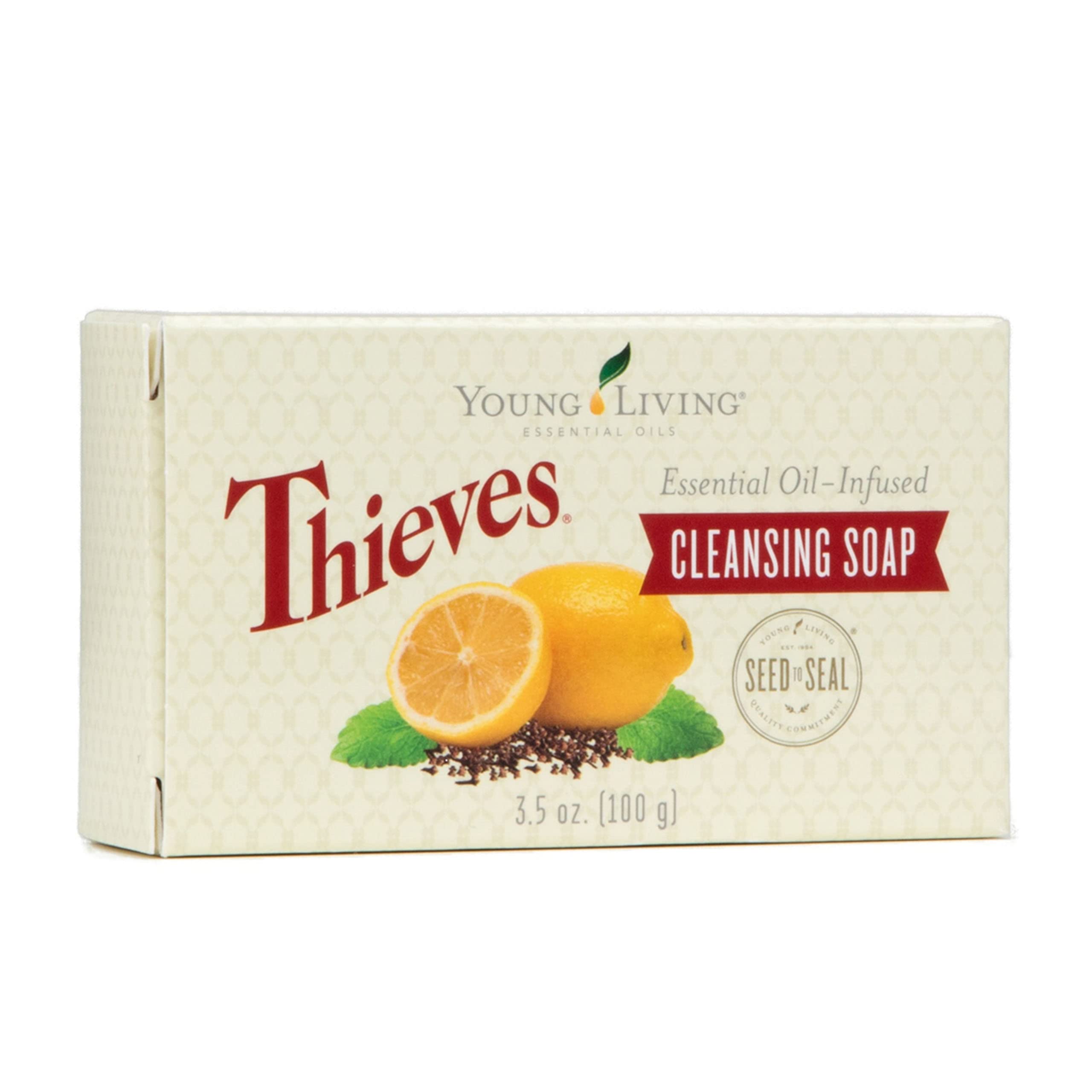 Young LivingThieves Cleansing Soap, 3.5 oz | Bath Care | Moisture-Rich Base | Bathroom Essentials | Skincare for Hydration, Gentle Exfoliation, & Soft, Smooth Skin | Water & Glycerin Infused