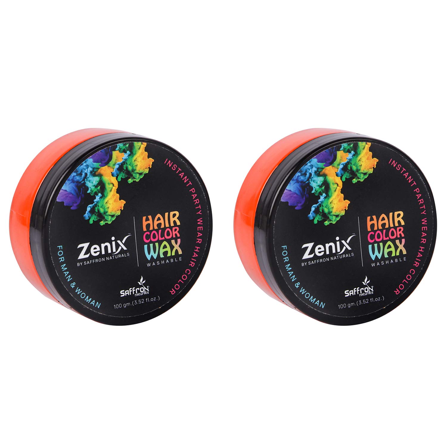 Zenix temporary hair color wax washable instant hair colour for man and woman style your hair with red colour hair wax pack of 2 (200gm)