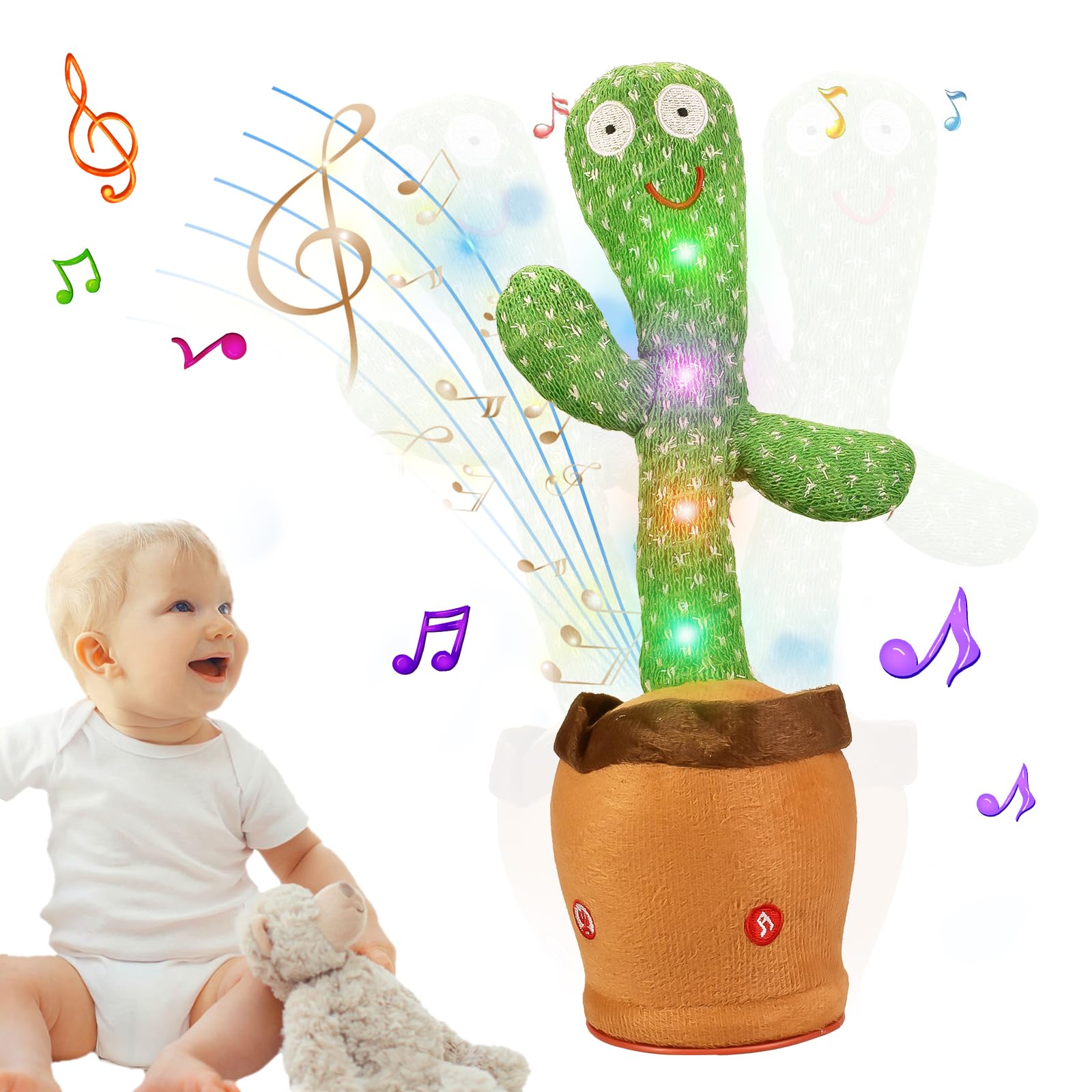 TLYYUKP Dancing Cactus Toy for 1 Year old Boys,Talking Cactus Toys for 2 Year old Girls,Cactus Toys Repeat What You Say,Singing,Dancing,Voice Recording,Baby Toys Age 3 Boys/Girls Birthday