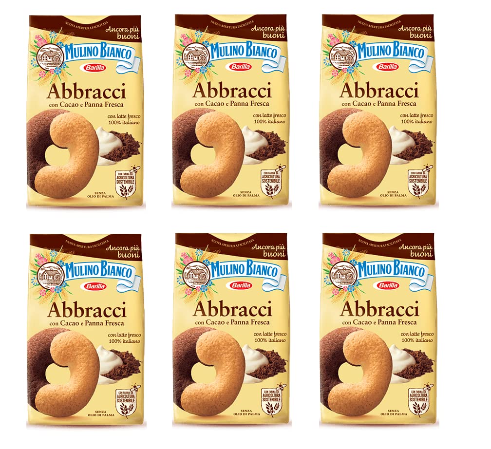 6X Mulino Bianco Abbracci Italian Biscuits Cookies 350g