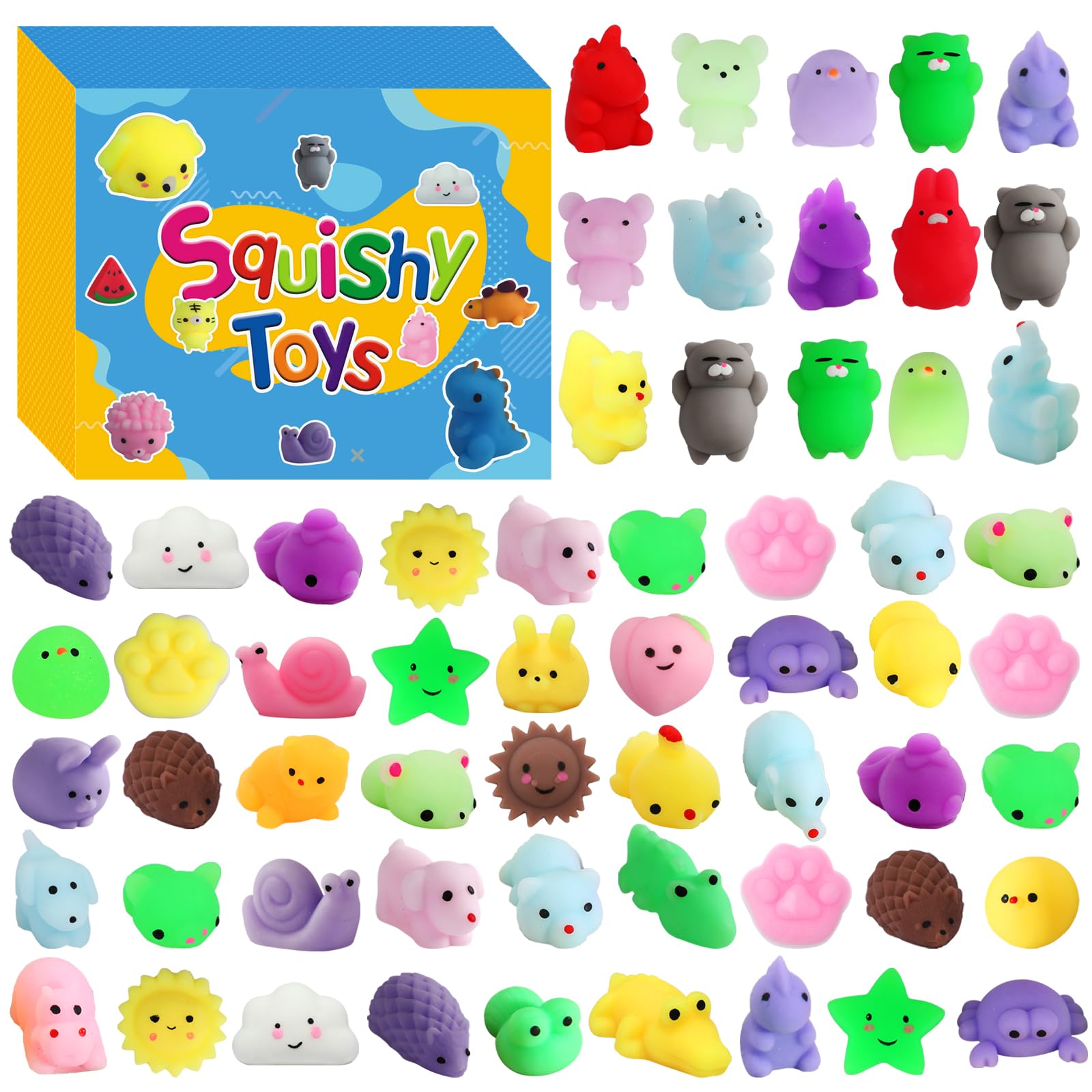 200 Pcs Mochi Squishy Toy, Kawaii Squishies Bulk Party Favors for Kids 4-8 8-12 Boys Girls Toddlers Teens Gift for Christmas Birthday Classroom Prizes Goodie Bag Stuffers