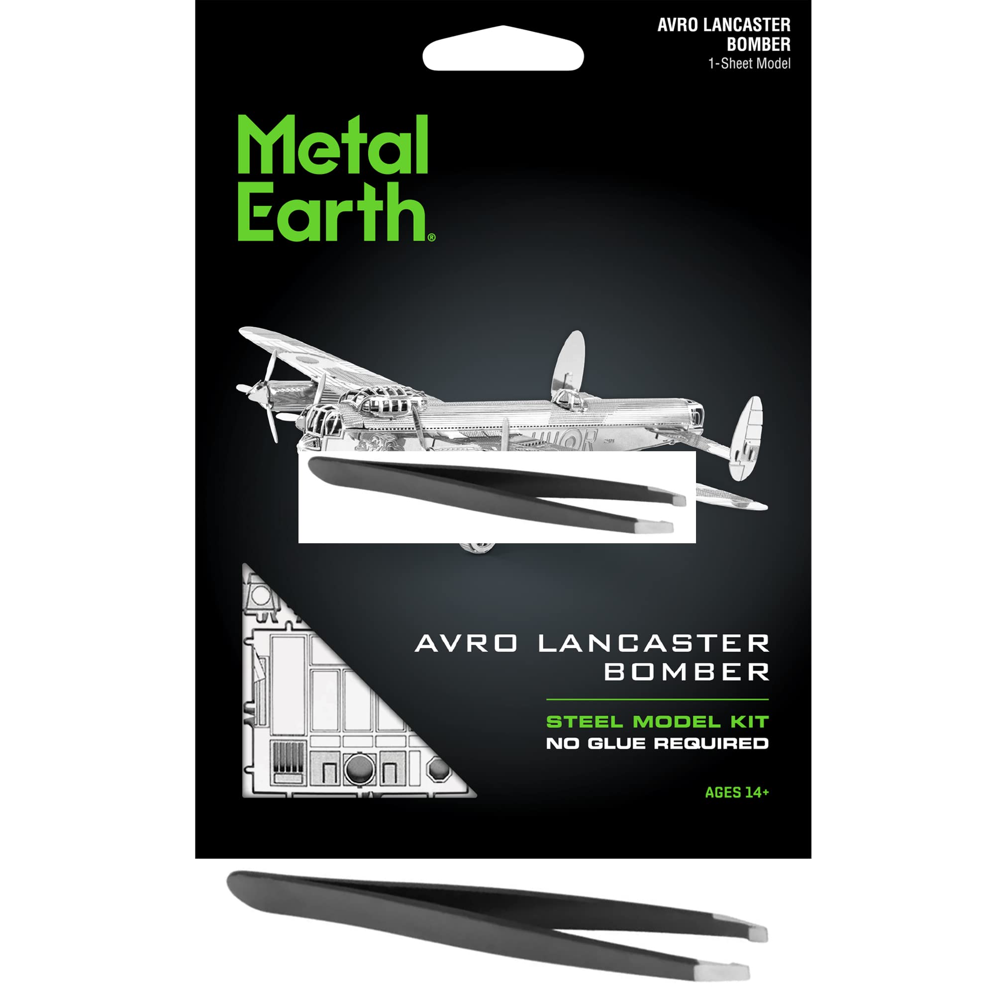 Metal Earth Avro Lancaster Bomber 3D Metal Model Kit Bundle with Tweezers Fascinations