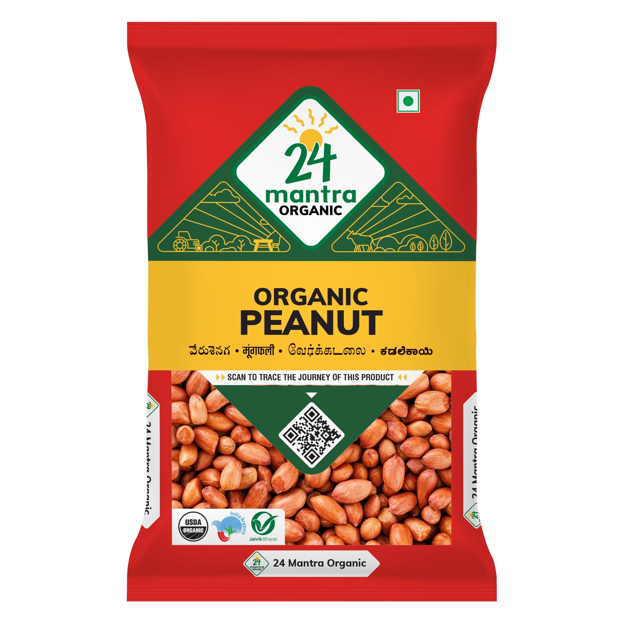 24 Mantra Organic Raw Peanut, 500g