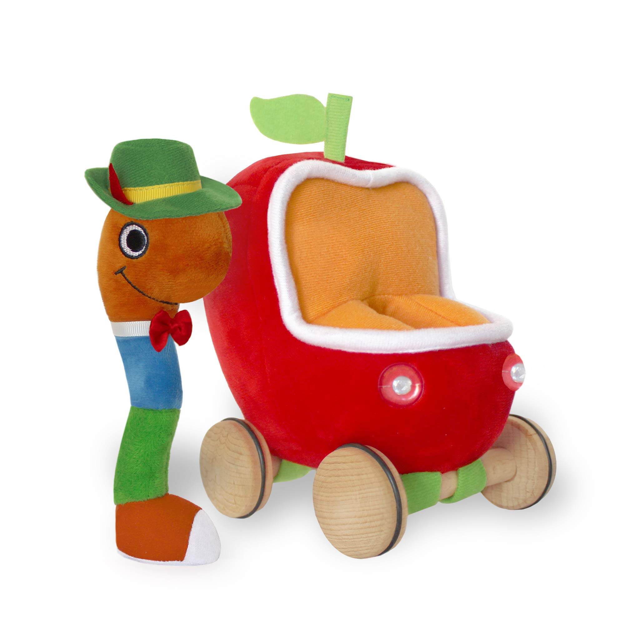 YOTTOYRichard Scarry Collection | Lowly Worm Soft Toy with Busytown Applecar – 2 in 1 Toy