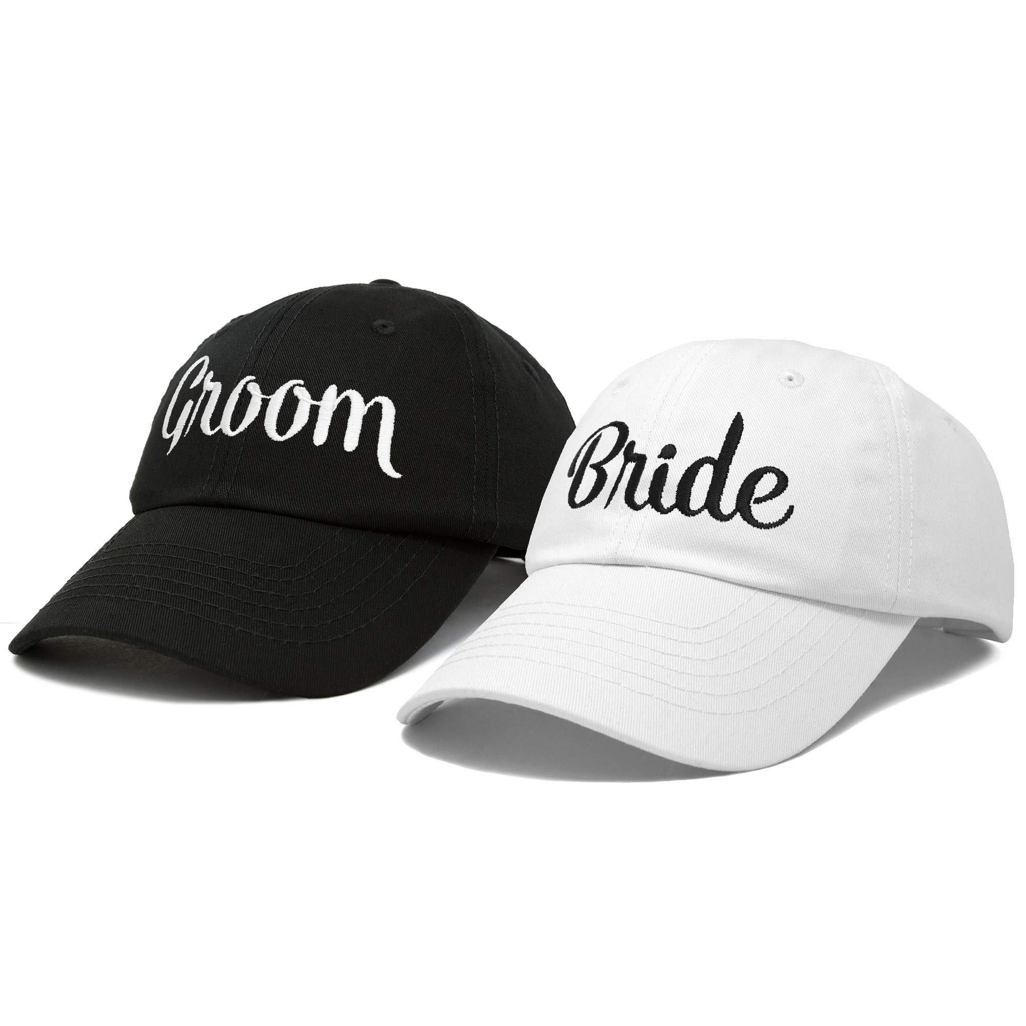 DALIX Bride Groom Dad Hats Baseball Caps Newlywed Wedding Party Gift