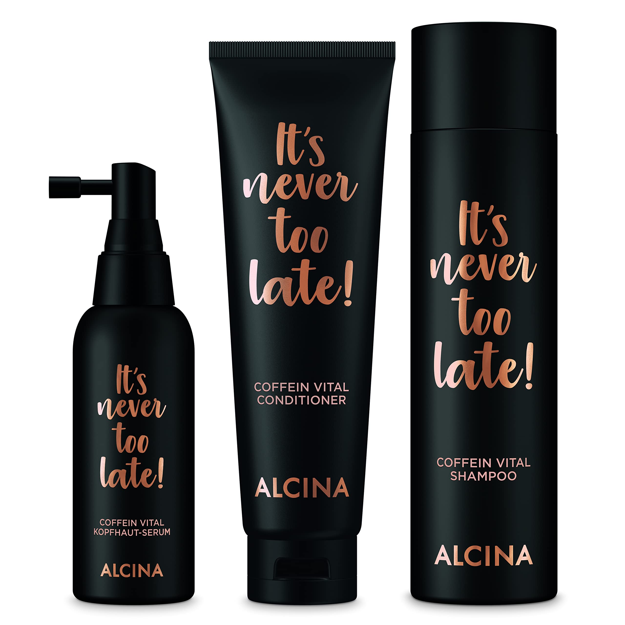 ALCINACaffeine Vital Shampoo Conditioner and Hair Growth Serum Set | For Longer and Stronger Hair | Professional Hair Care Made in Germany