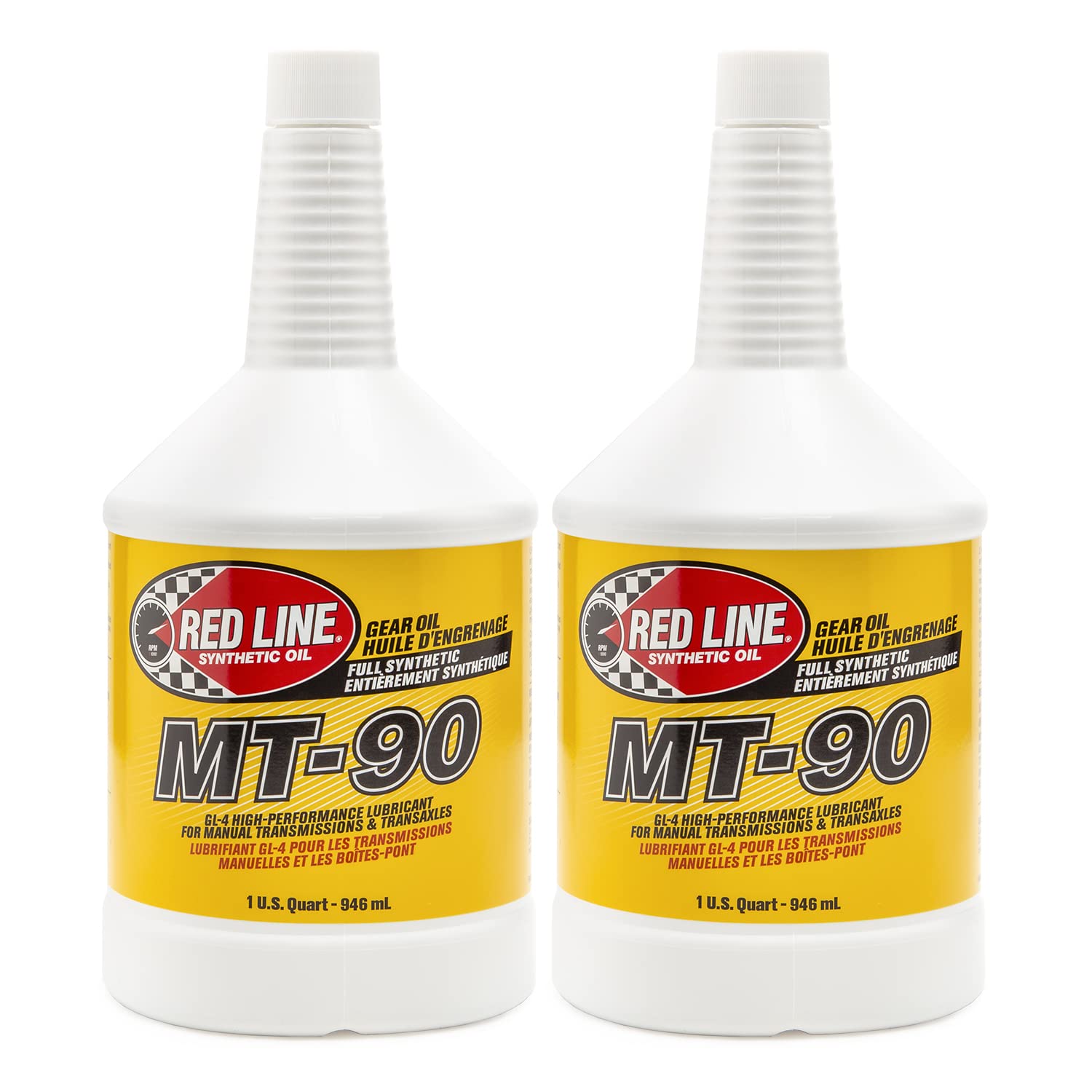 Red Line 50304 MT-90 75W-90 GL-4 Manual Transmission and Transaxle Lubricant (MTL) - 1 Quart (2 Pack)