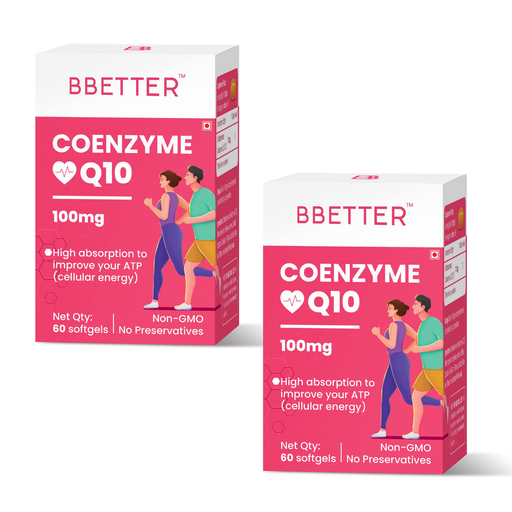 BBETTER Coenzyme Q10 100mg Highest Strength & High Absorption CoQ10 for Heart Health, Energy Levels, and Antioxidant Defense 120 Capsules