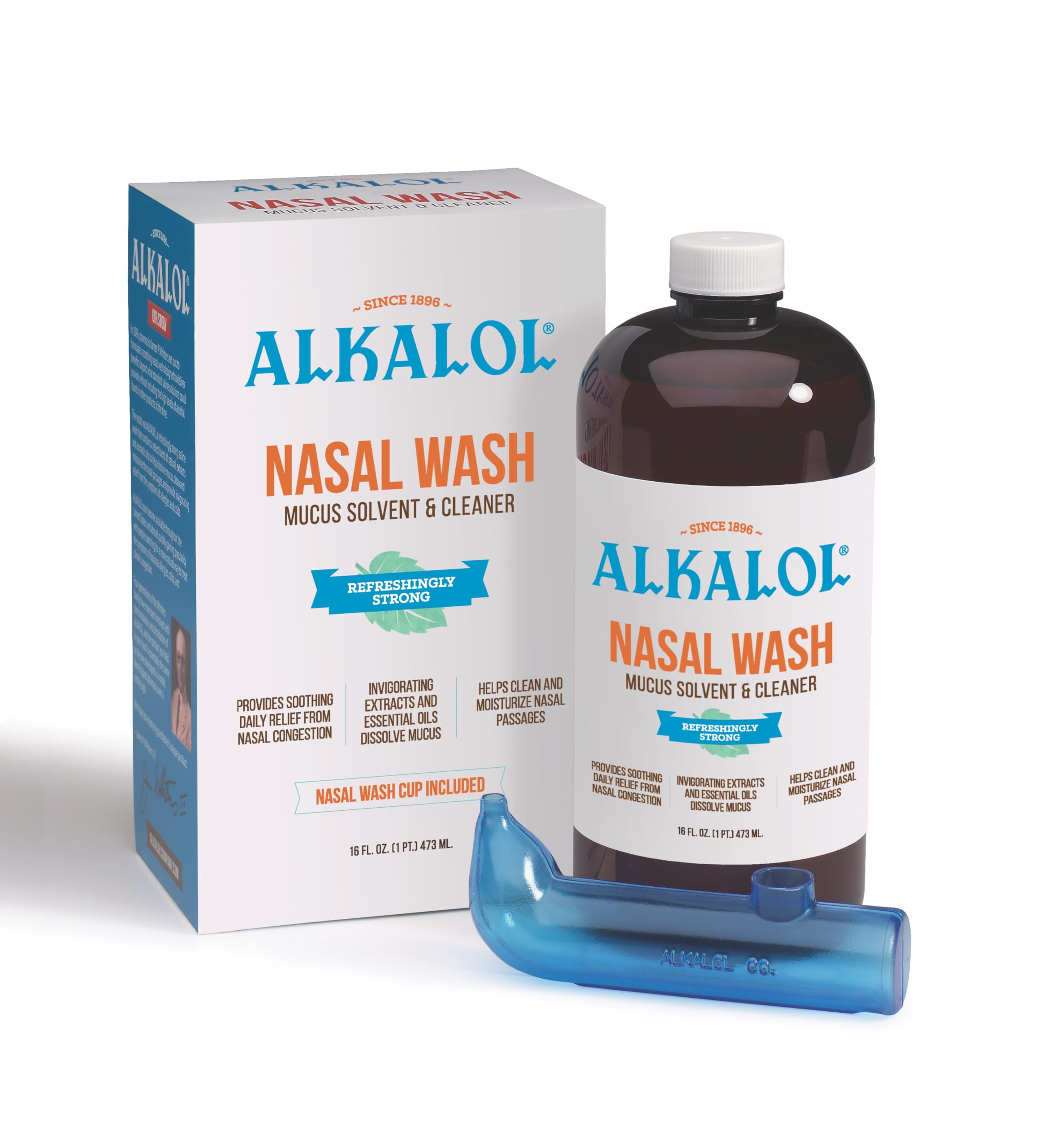 AlkalolA Natural Soothing Nasal Wash, menthol, 2 Piece Set 1 Count