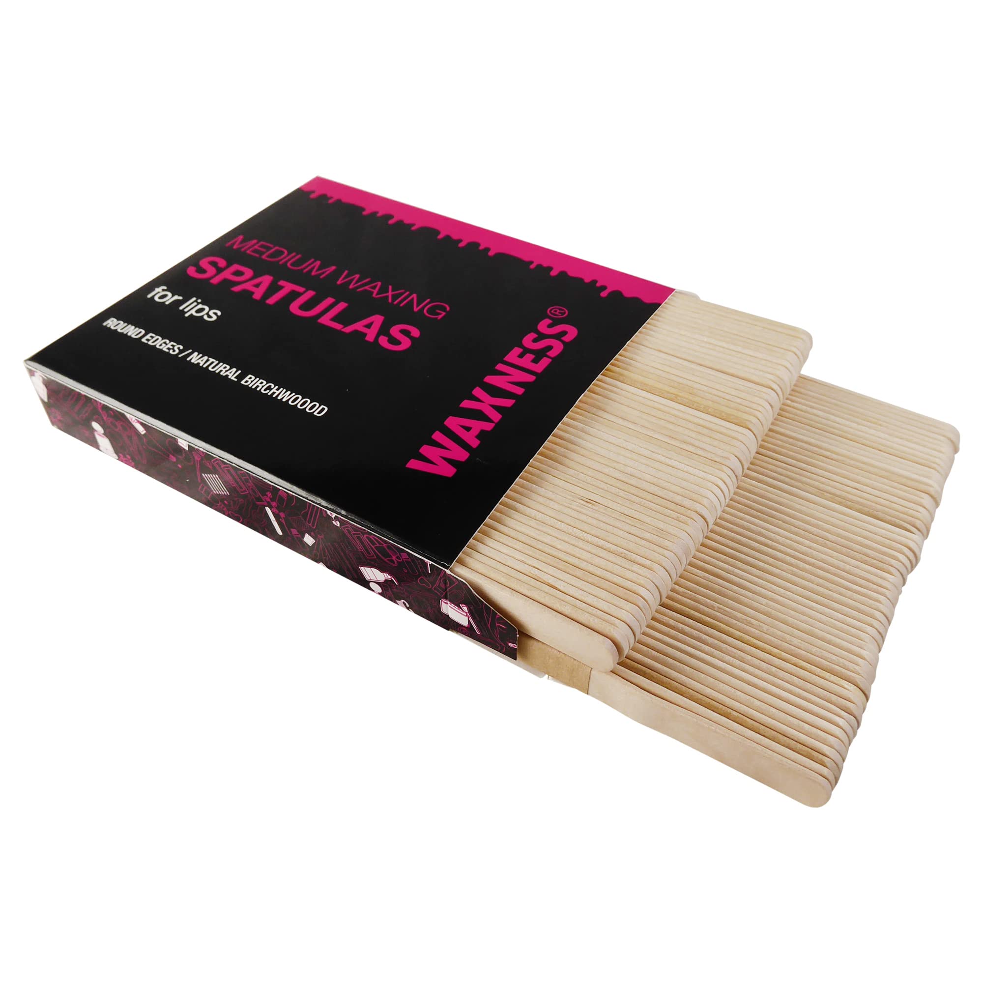 Waxness Medium Waxing Wooden Spatula Applicator for Lips 100 pcs