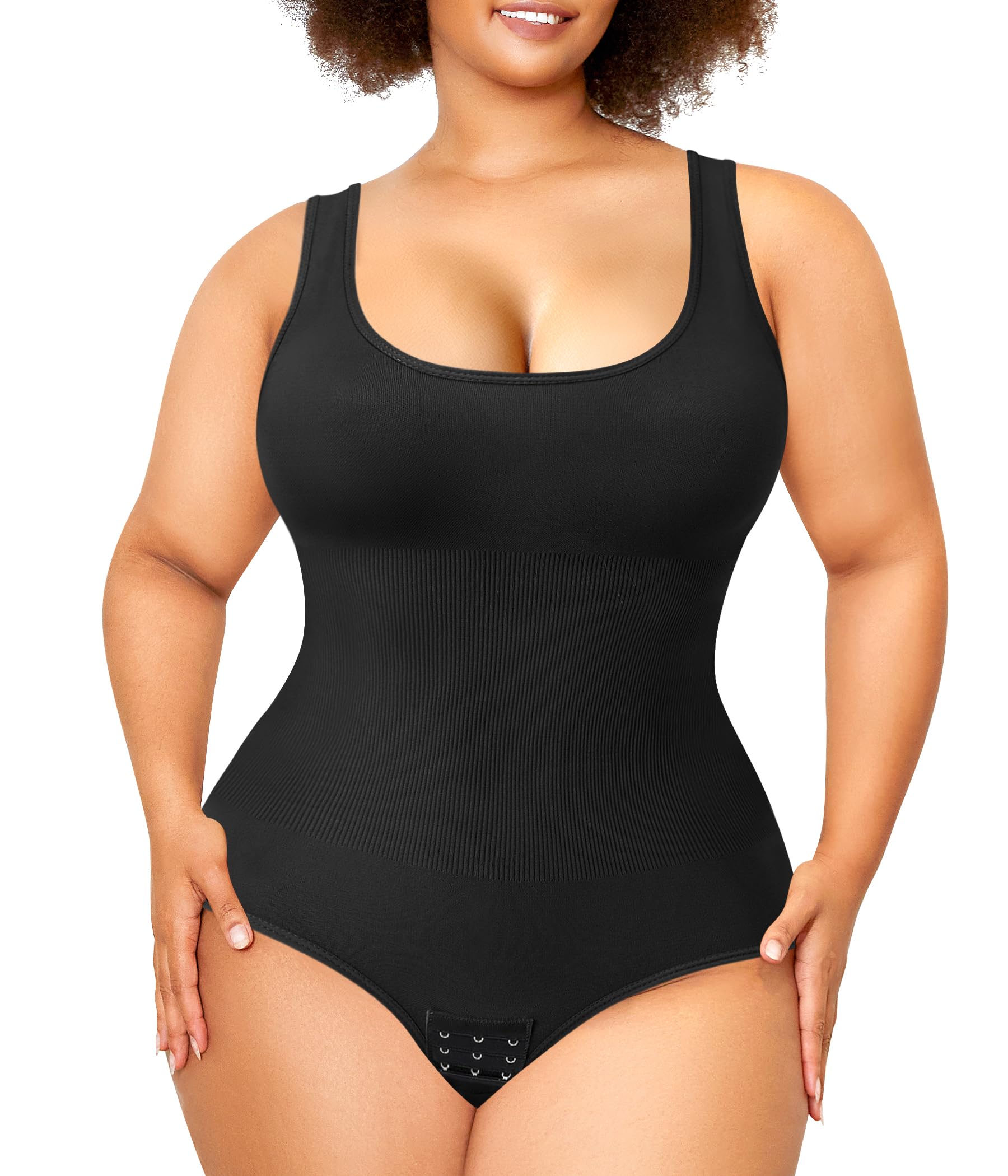 NebilityPlus Size Bodysuit Shapewear Tummy Control Body Shaper for Women Seamless Body Suit Sleeveless Going Out Tops