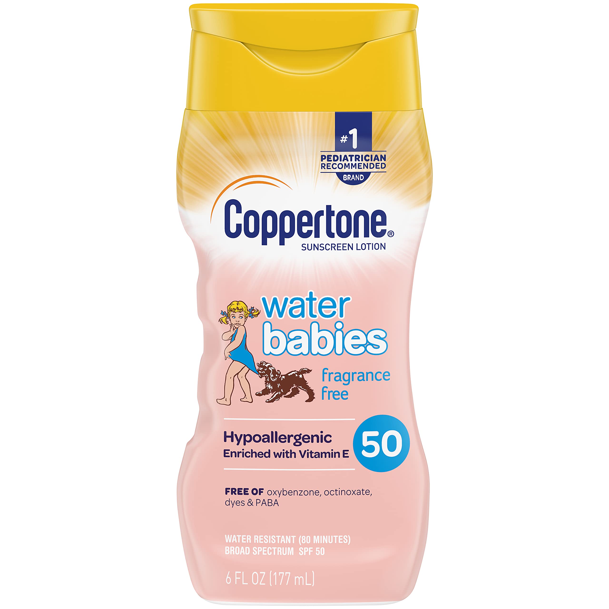 CoppertoneWaterBabies Fragrance Free SPF 50 Baby Sunscreen Lotion, 8 Fl Oz