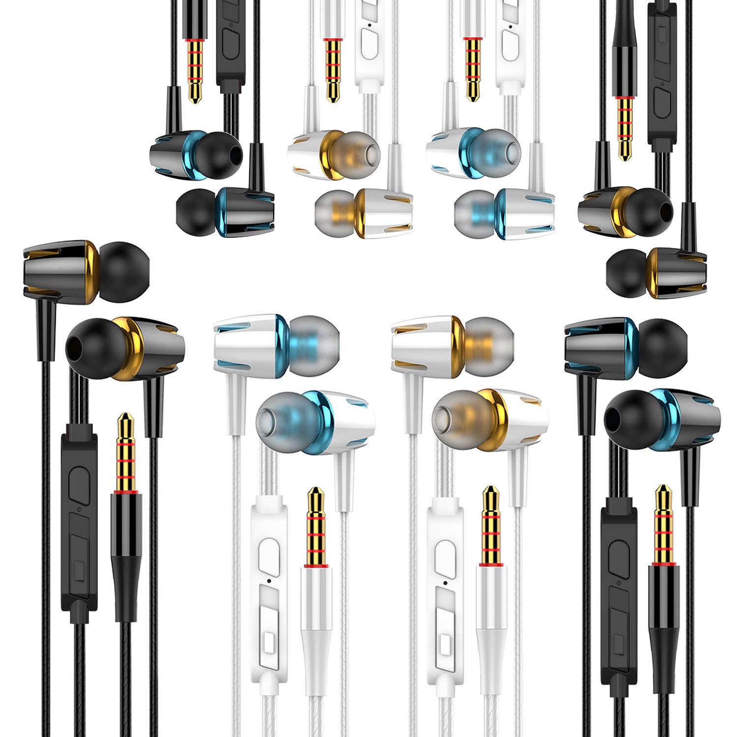 A9 Headphones Earphones Earbuds Earphones, Noise Islating, High Definition, Stereo for Samsung, iPhone,iPad, iPod and Mp3 Players (Mixed Color 8 Pairs)