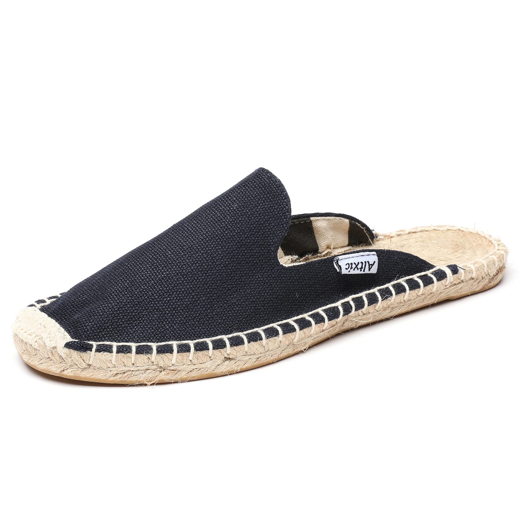 Altxic Women's Comfort Canvas Slip on Flat Espadrilles Mules