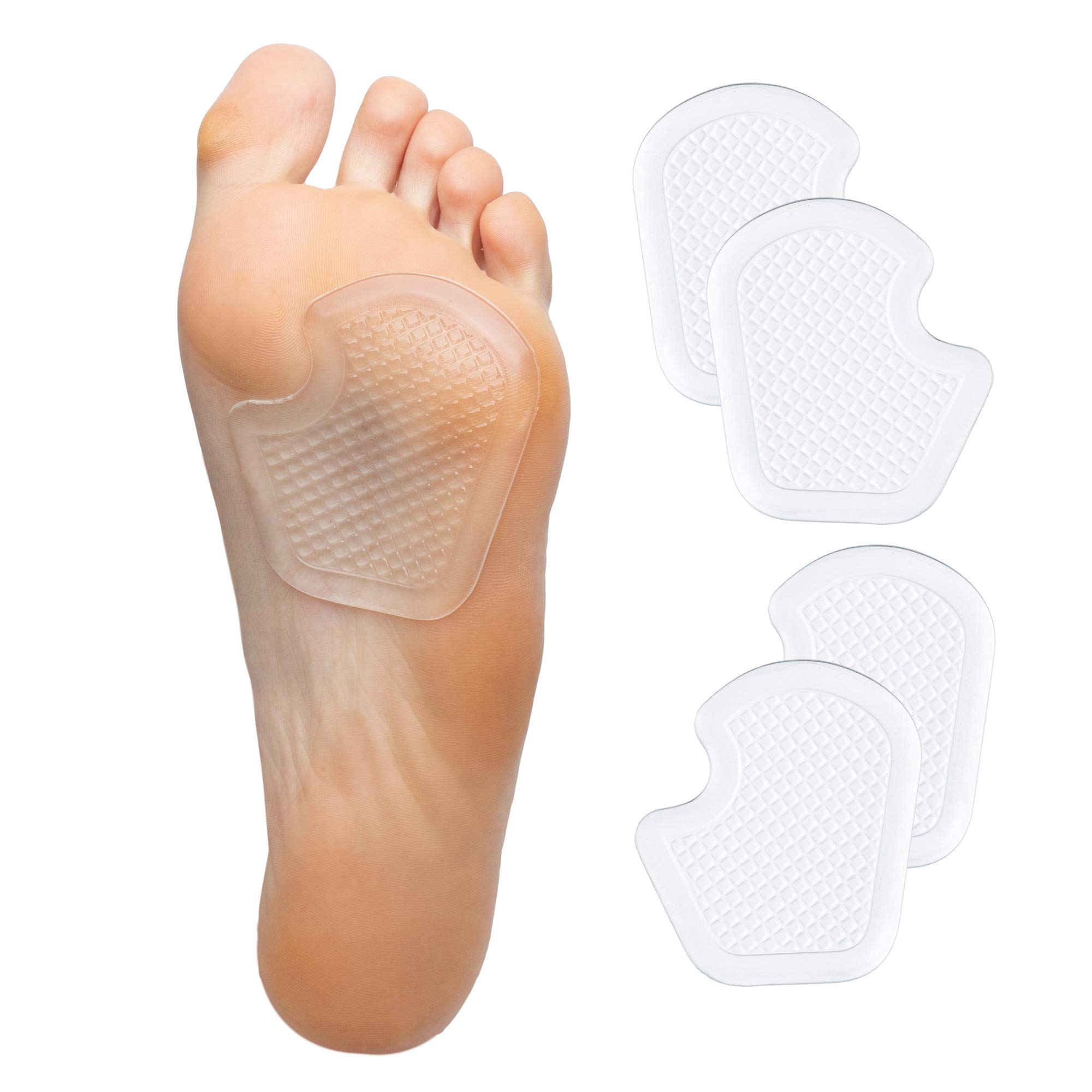 ZenToesRepositionable Gel Pads for Ball of Foot, Cushion Protect and Relieve Metatarsal, Sesamoid Pain - 2 Pairs