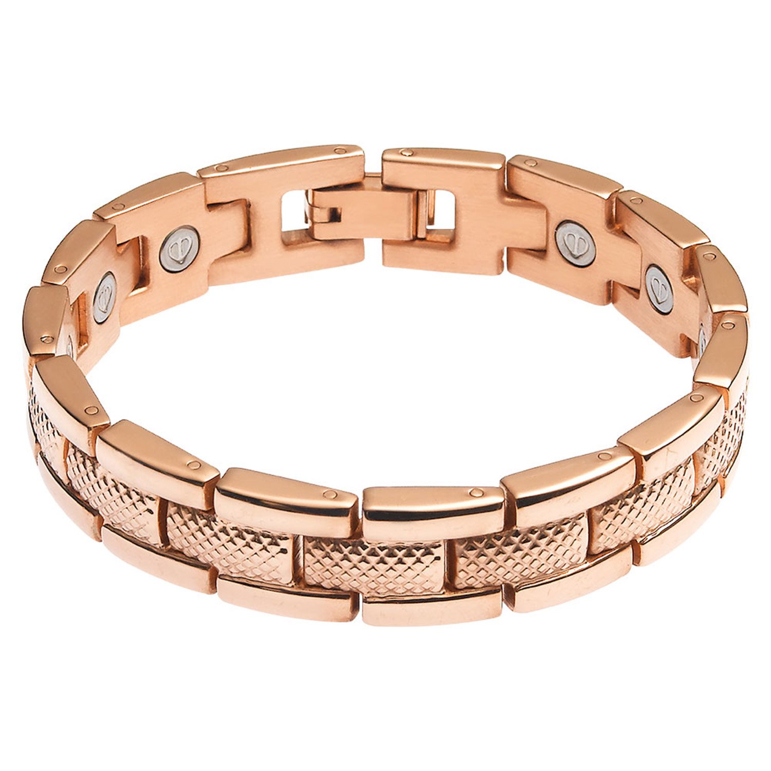 Divoti Rugged Link PVD Rose Gold 316L Magnetic Bracelet for Men 7.0" gold