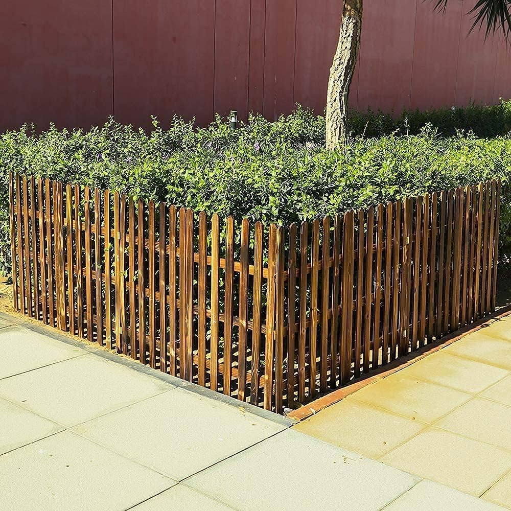 LINGWEI Wooden Garden Fence Picket Fence DIY Wood Picket 1.6 M Wooden Christmas Tree Fence Garden Fence for Wedding Party Decoration. (160x50cm(Big))