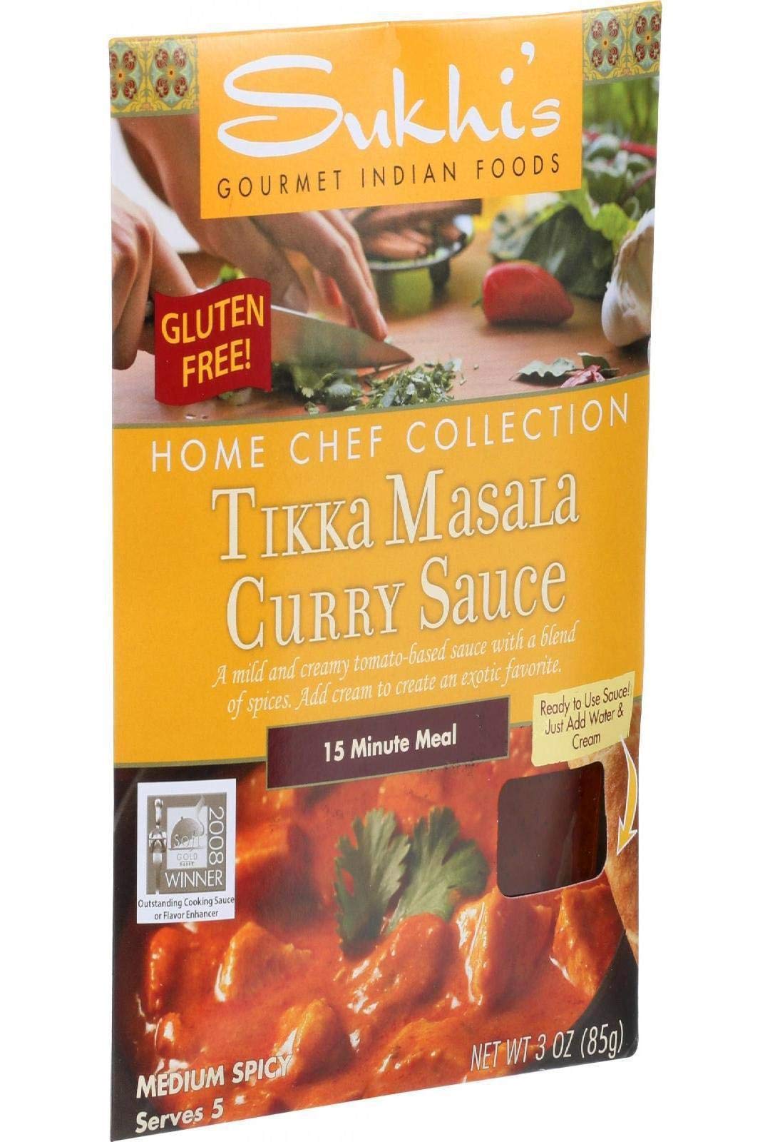 Sukhis B44839 Sukhis Gluten-Free Tikka Masala Sauce - 6x3Oz