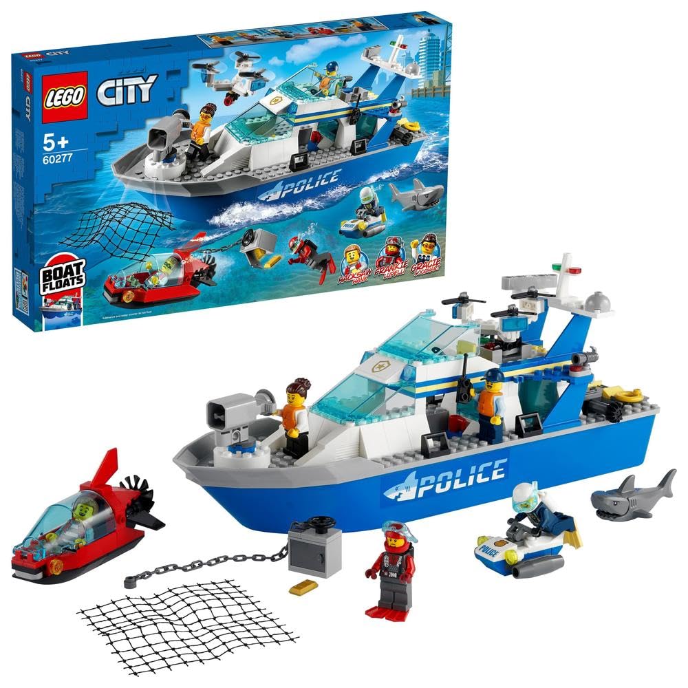 LEGO City Police Patrol Boat 60277 Building Kit (276 Pieces)