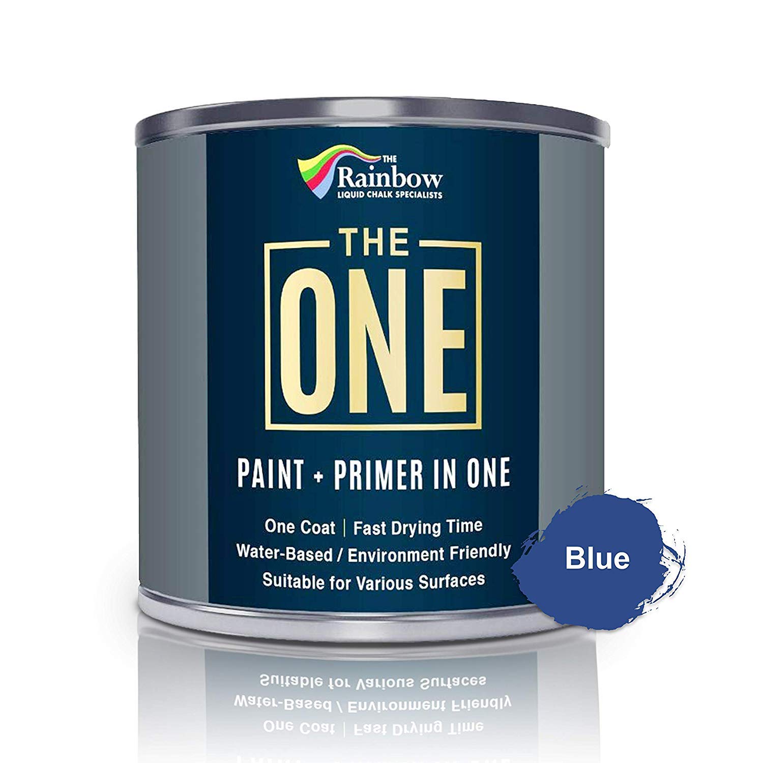 THE ONEPaint & Primer: Most Durable All-in-One Furniture Paint, Cabinet Paint, Front Door Paint, Wall Paint, Bathroom, Kitchen, Quick Drying Craft Paint for Interior/Exterior (Blue, Satin, 1 Liter)