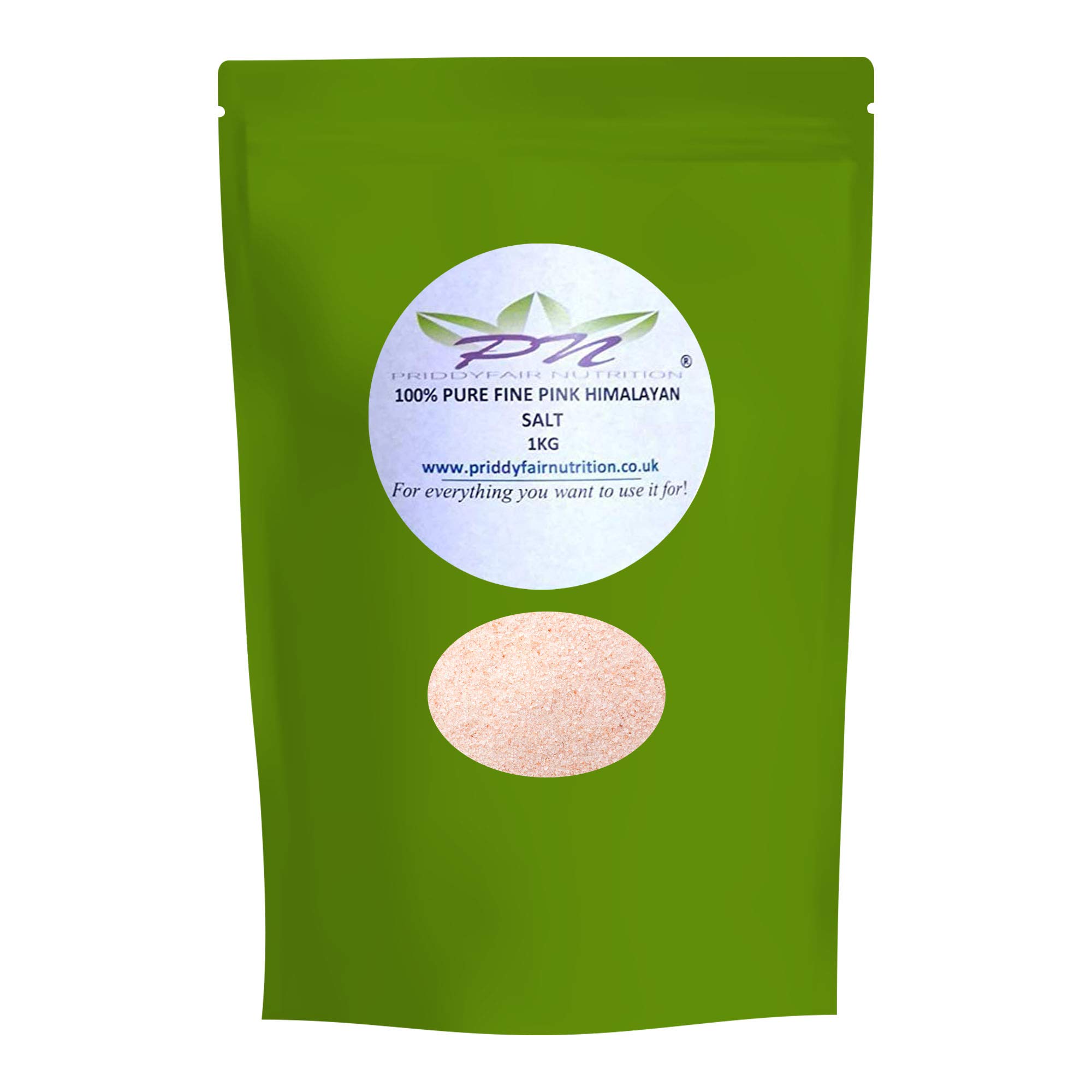 Fine Pink Himalayan Salt, Finest 100% Pure, Premium Quality 1kg Natural and unrefined by Priddyfair Nutrition