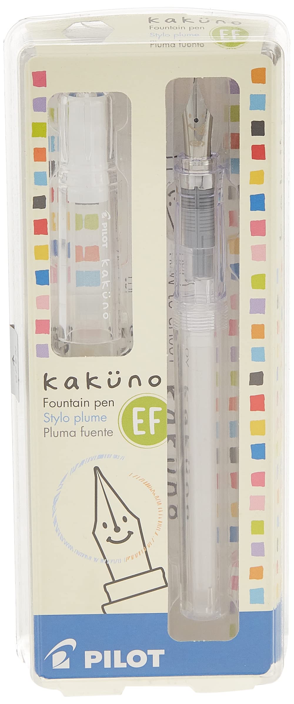 Pilot Kakuno Fountain Pen, Clear Barrel, Extra Fine Nib (10816)